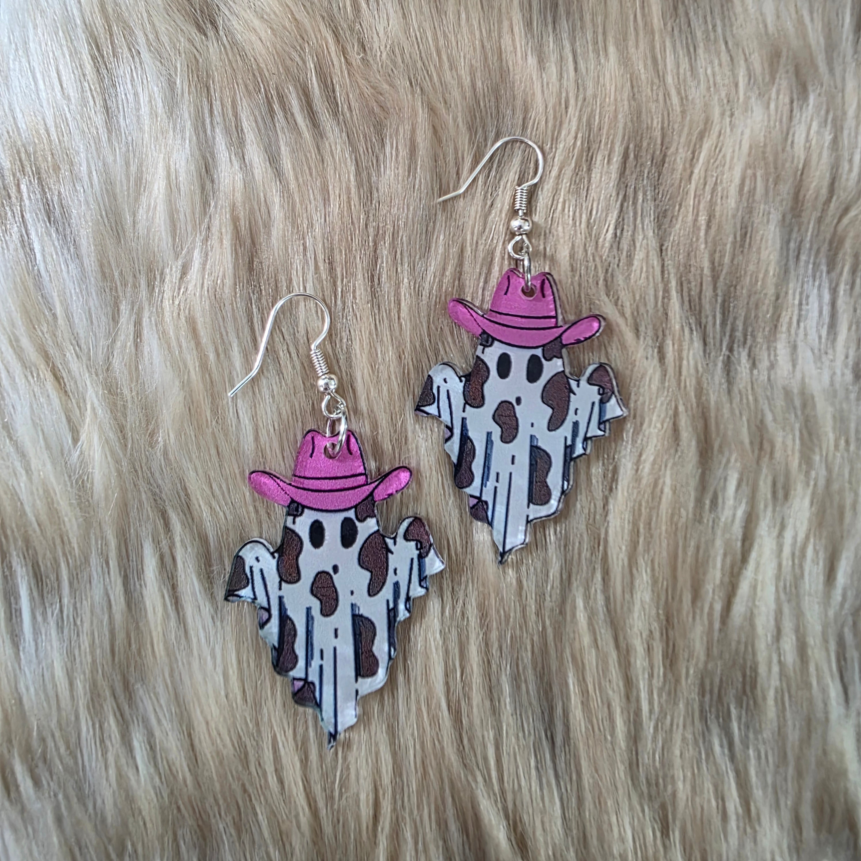 Cowgirl Ghost Earrings Novelty Earrings Vintage Vibes Boutique