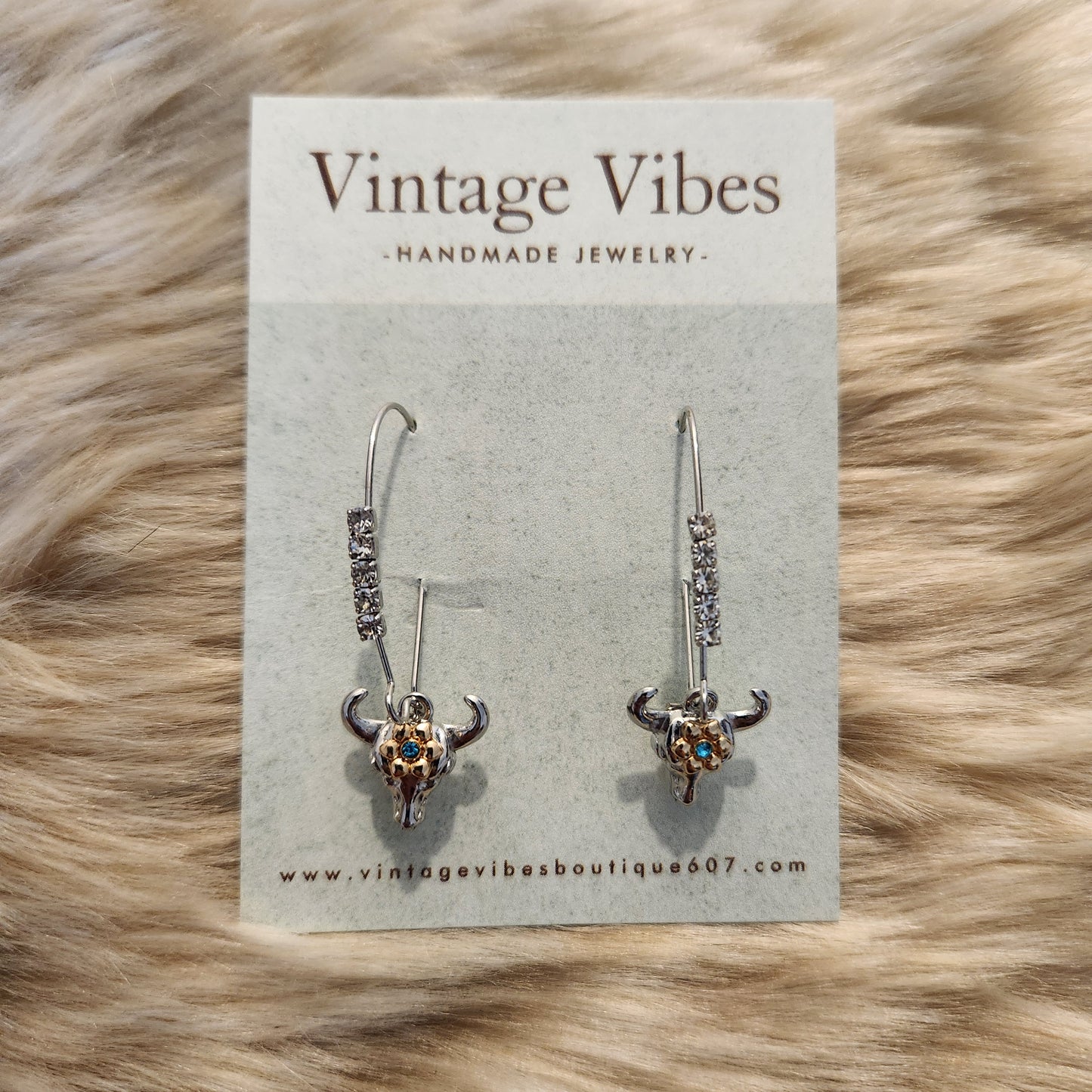 Rhinestone Kidney Earrings Vintage Vibes Boutique
