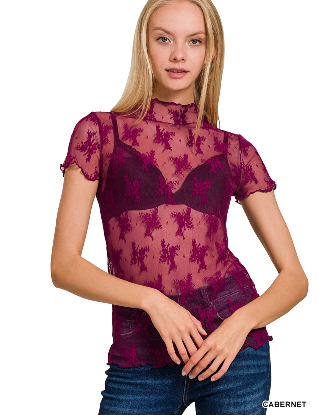 Fiona Mesh Top Mesh Top Zenana Small Red