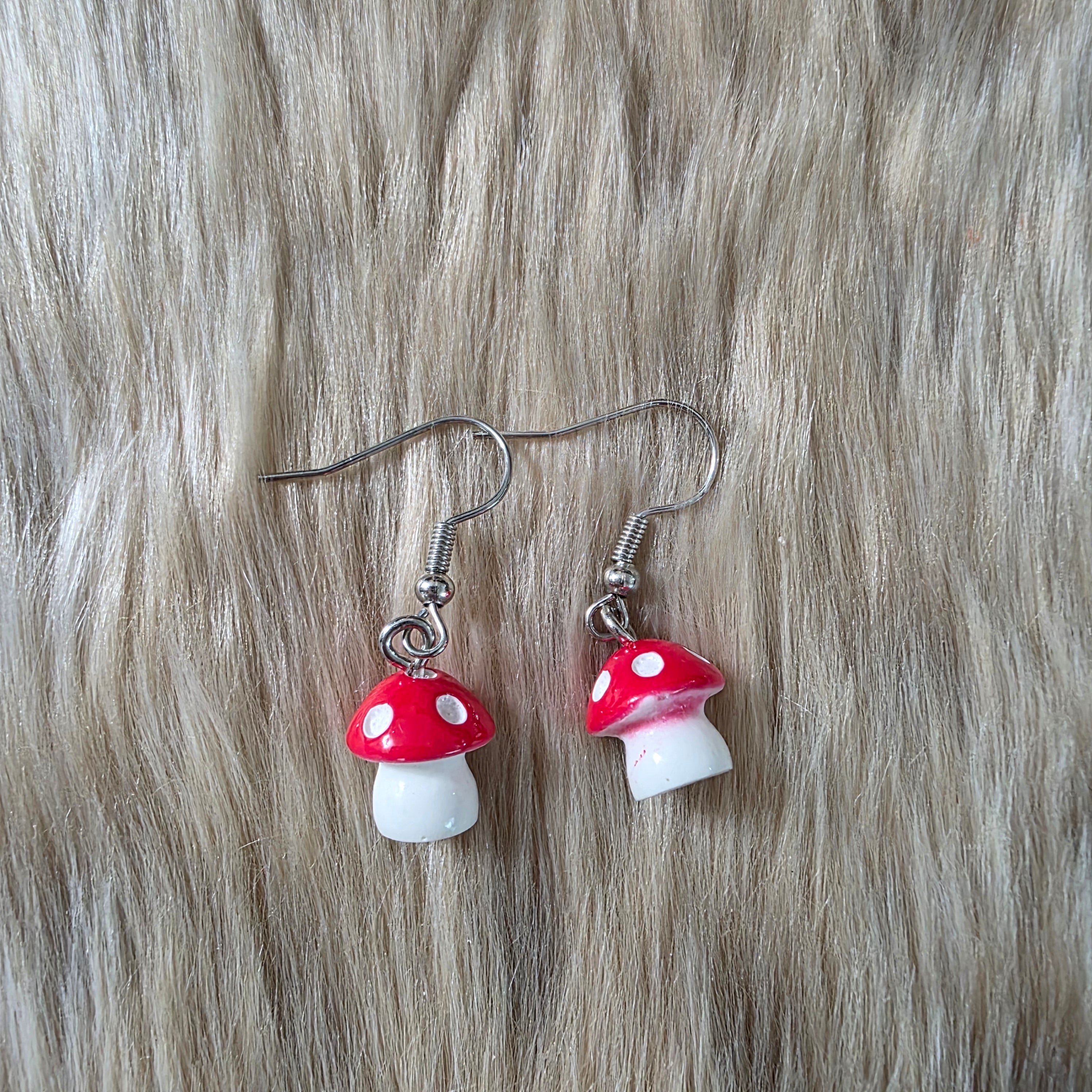 Mini Mushroom Earrings Earrings Vintage Vibes Boutique Red