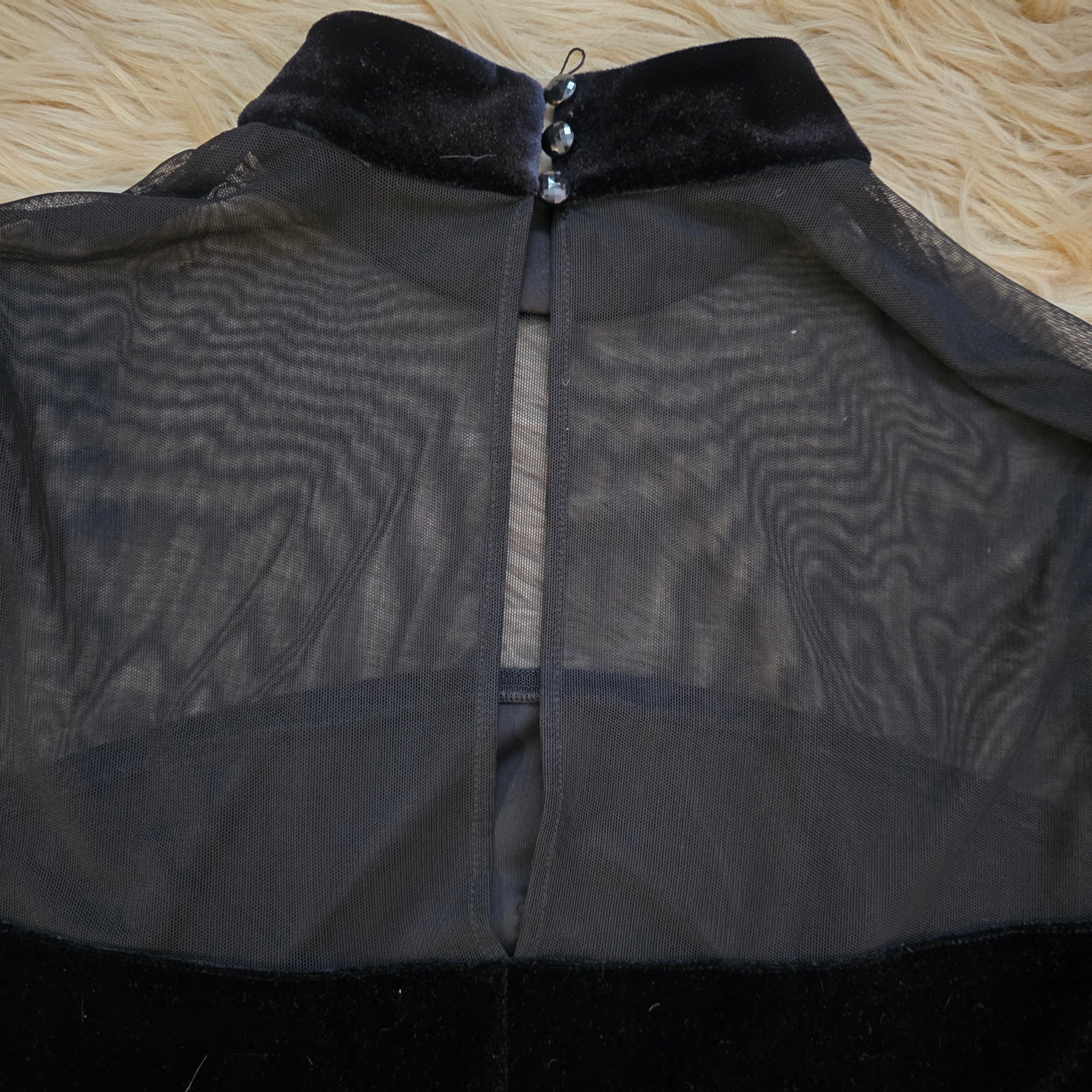 J.R. Nites Velvet & Mesh Top Vintage Top Vintage Vibes Boutique