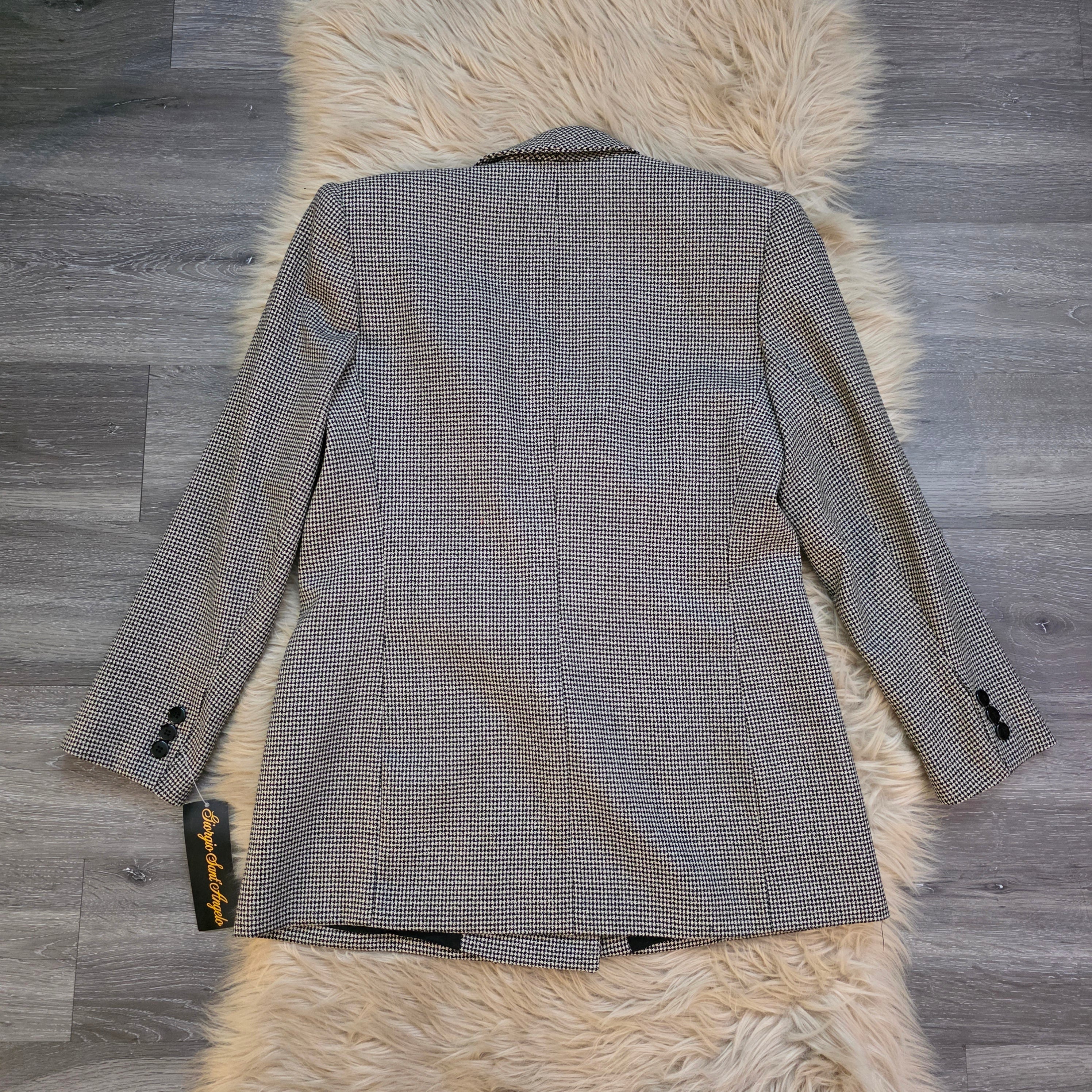 Giorgio Sant Angelo Houndstooth Blazer Vintage Jacket Vintage Vibes Boutique