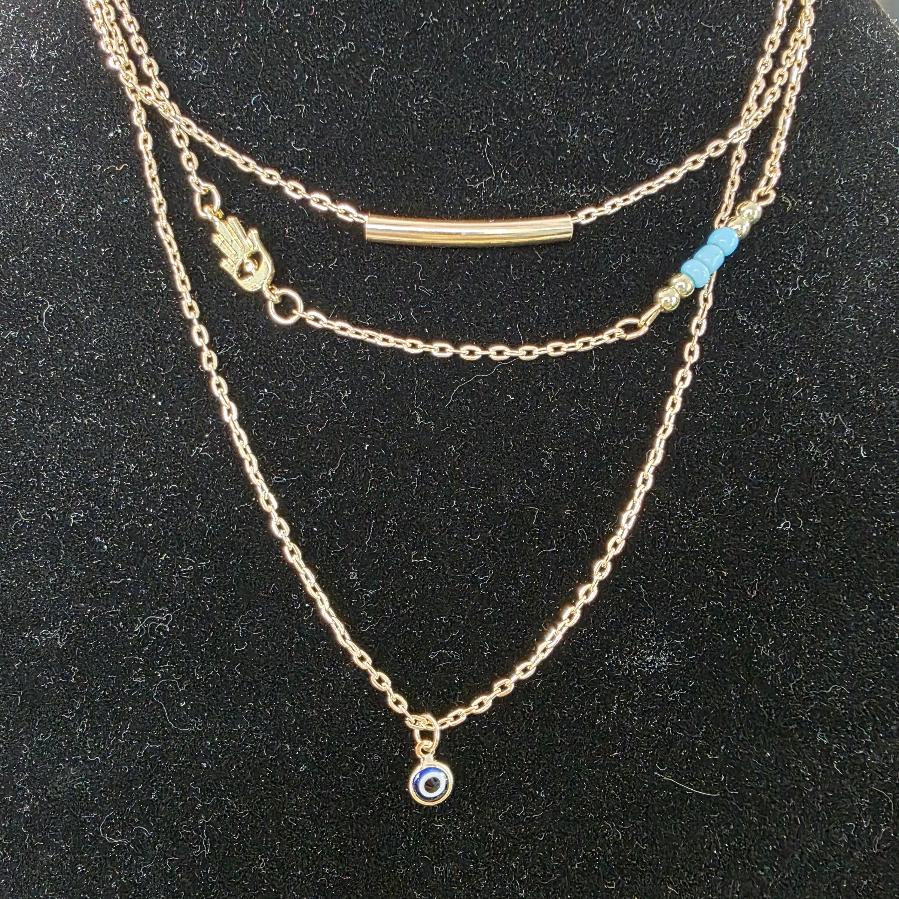 Lucky Eye Layered Necklace Necklace Vintage Vibes Boutique