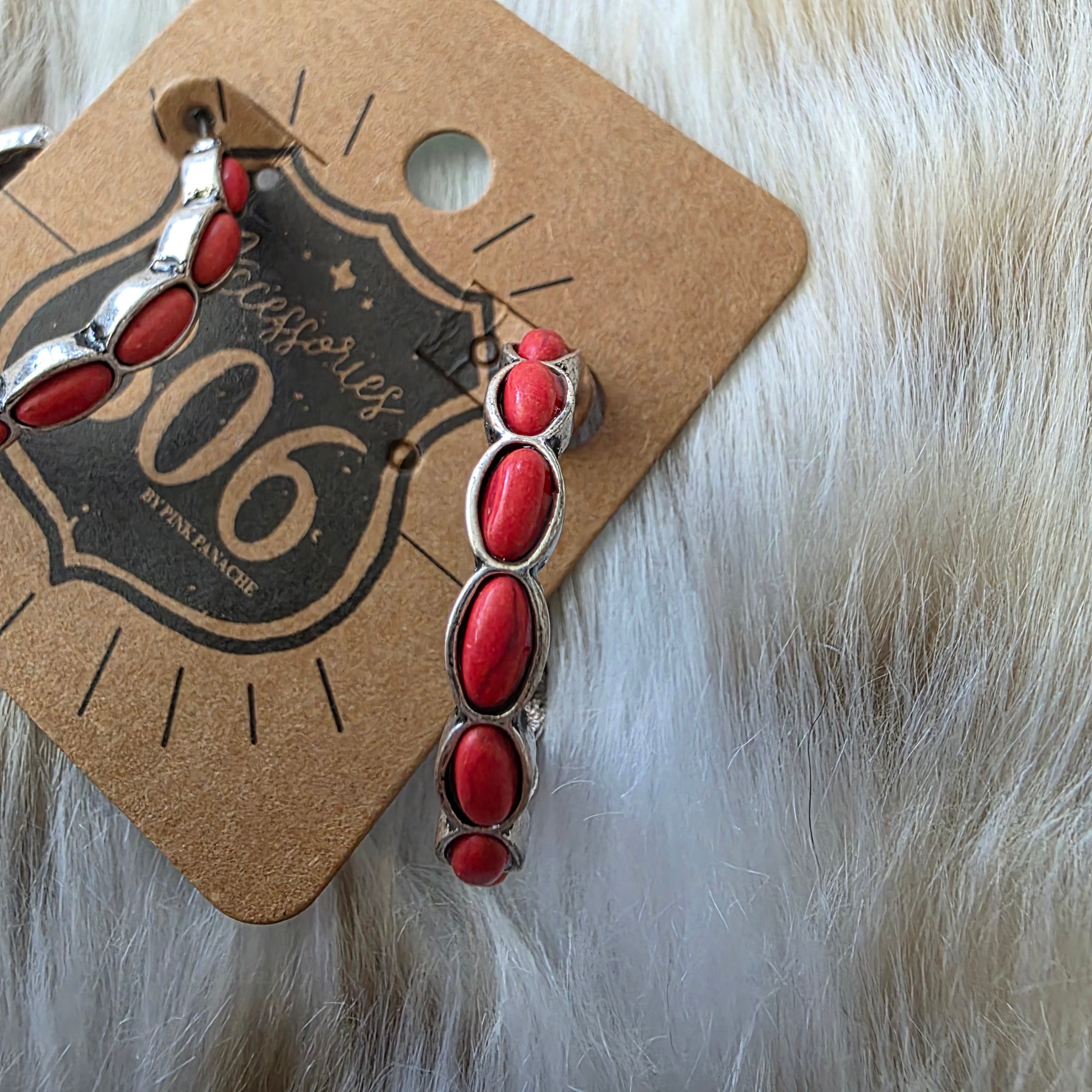 Red Rock Hoops Earrings Pink Panache
