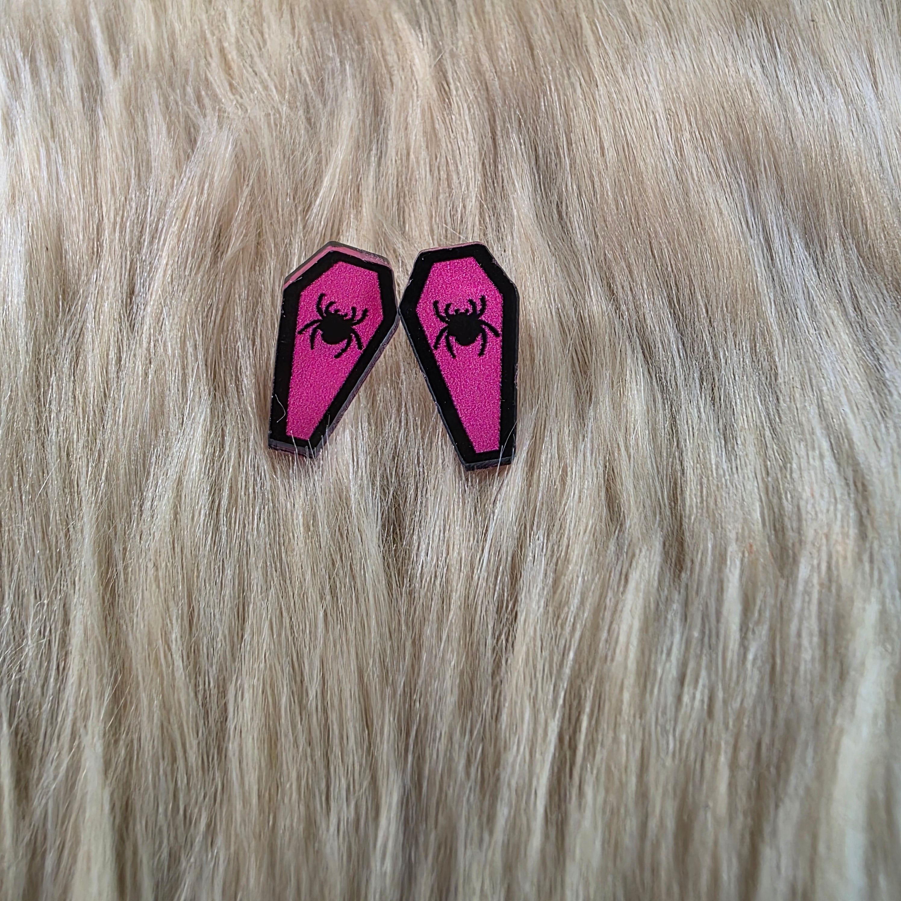 Pink Coffin Stud Earrings Novelty Earrings Vintage Vibes Boutique