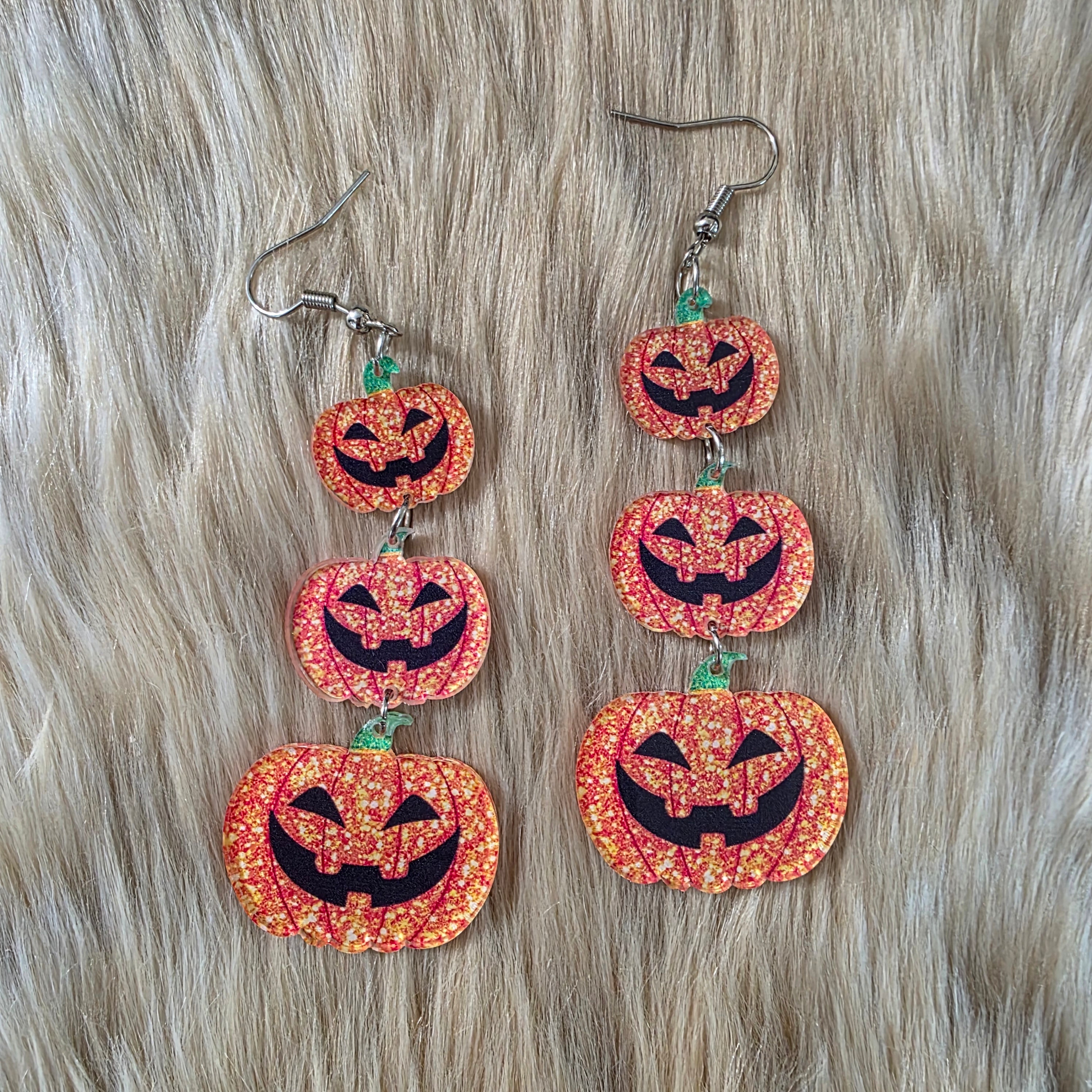 Pumpkin Stack Earrings Novelty Earrings Vintage Vibes Boutique