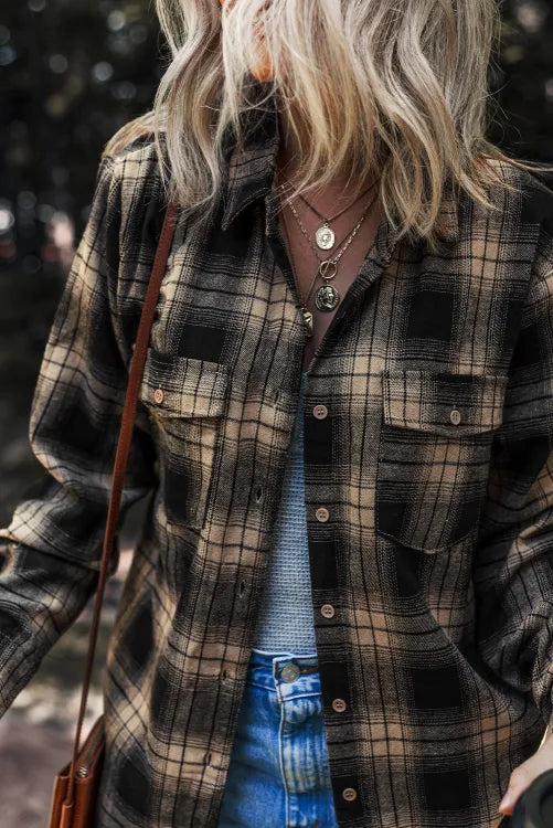 Franny Flannel Basic Top Vintage Vibes Boutique
