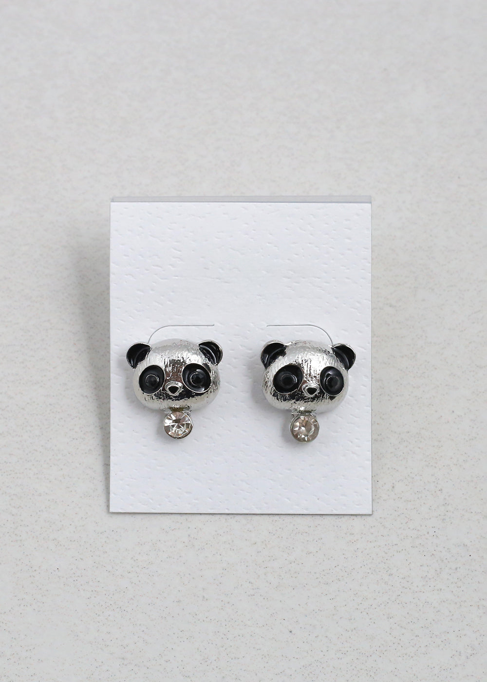 Silver Panda Studs Earrings Vintage Vibes Boutique