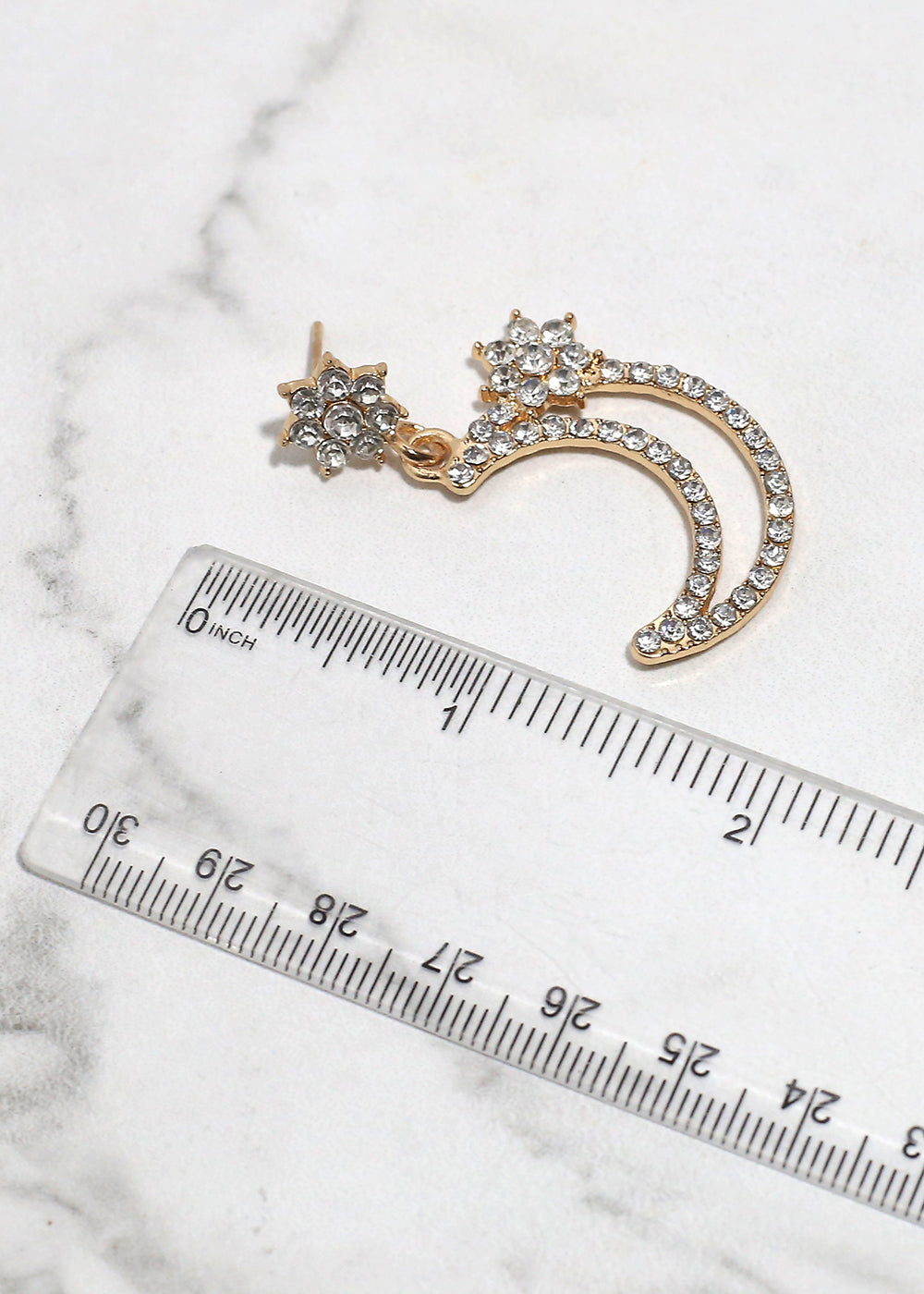 Rhinestone Moon Earrings Vintage Vibes Boutique