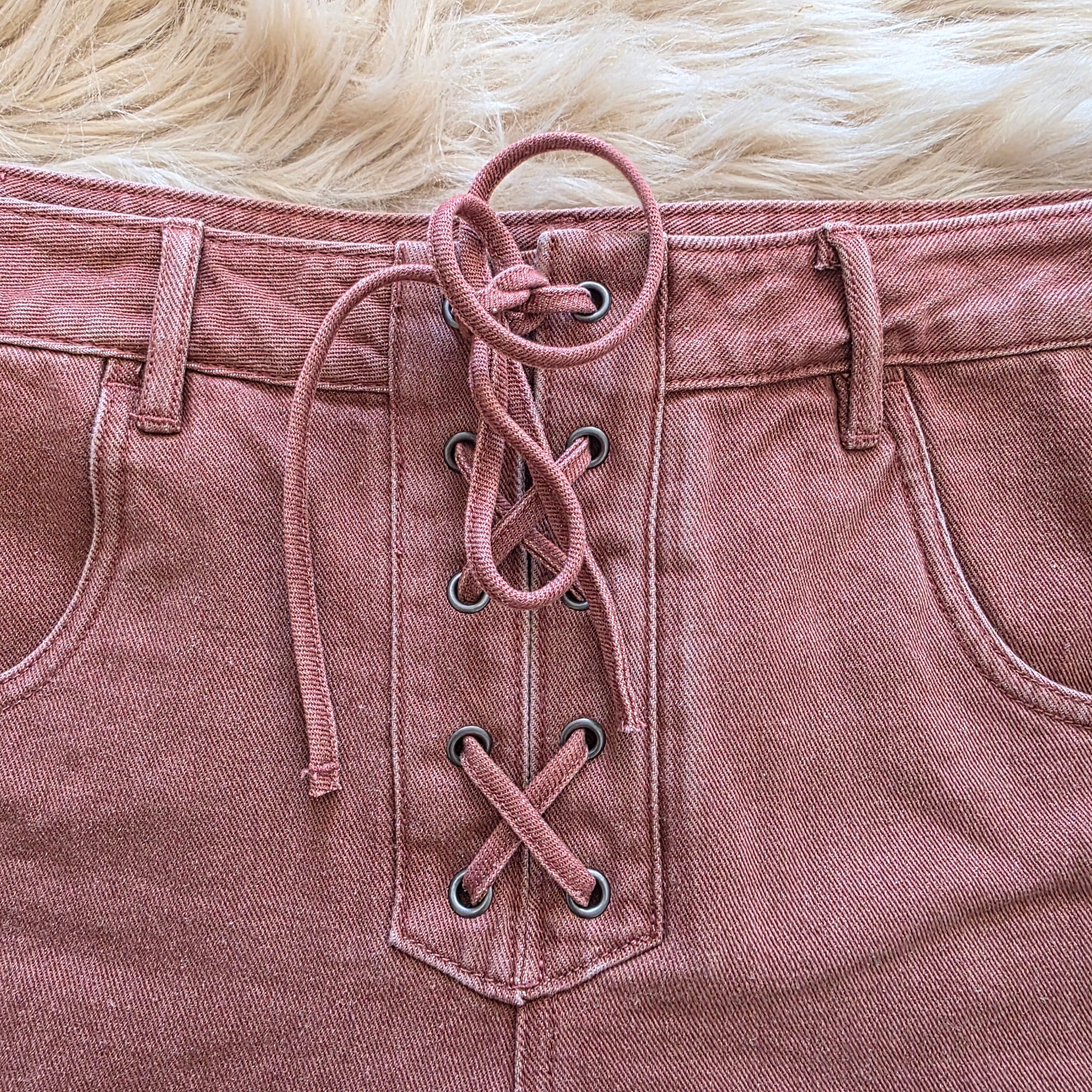 Callisto Lace-up Denim Shorts Shorts Steve Madden
