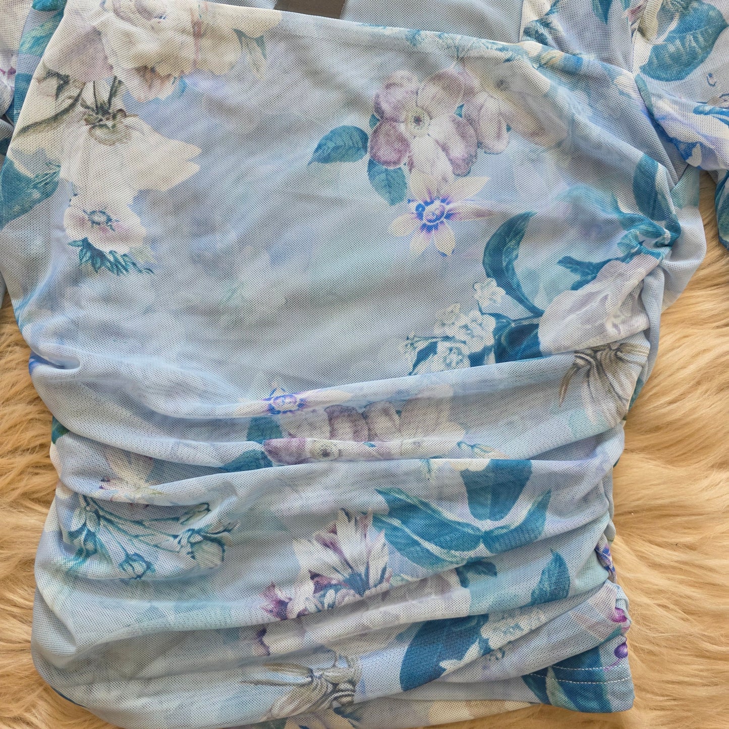 Zinia Floral Mesh Top Tops Steve Madden