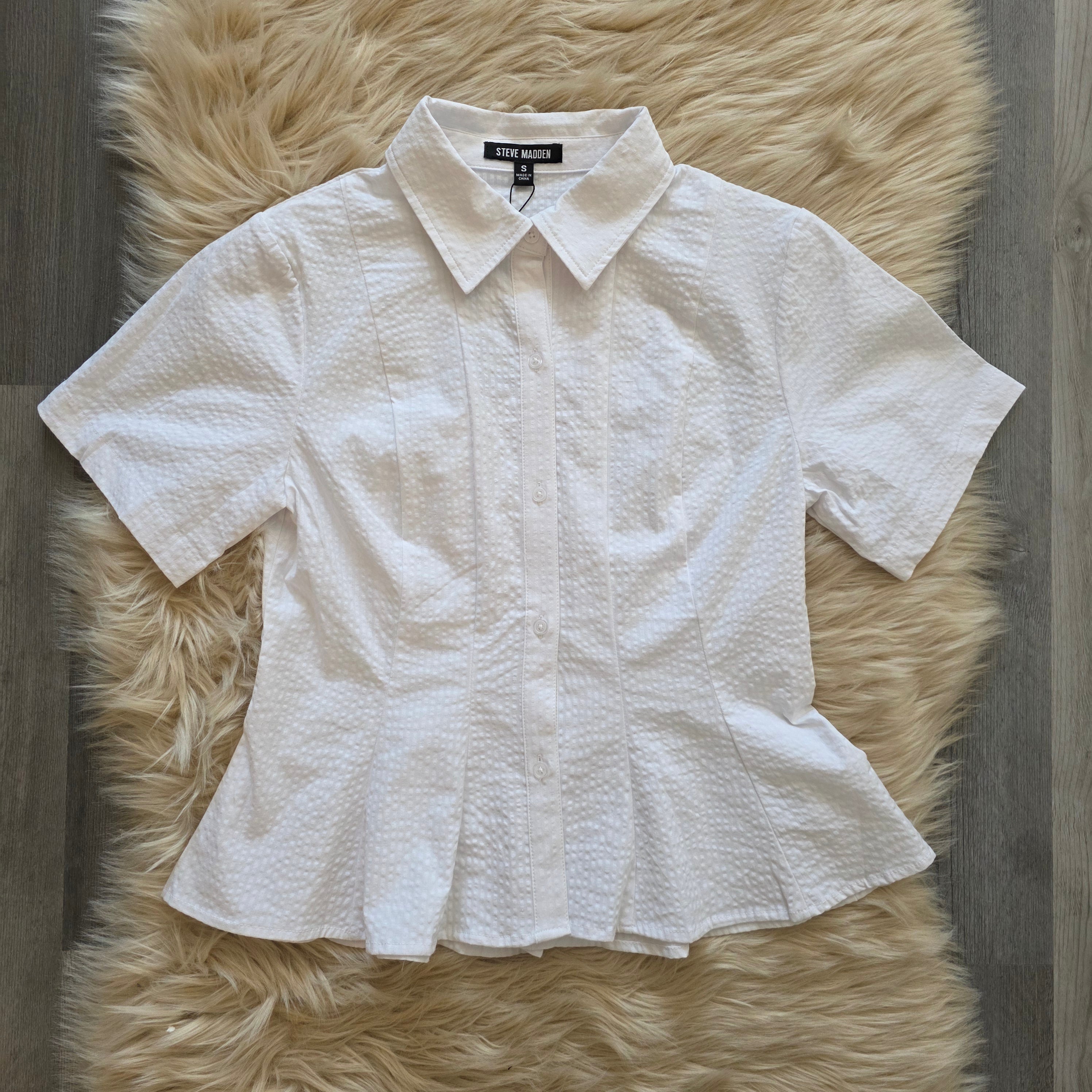 Porter Textured Cotton Top Blouse Steve Madden