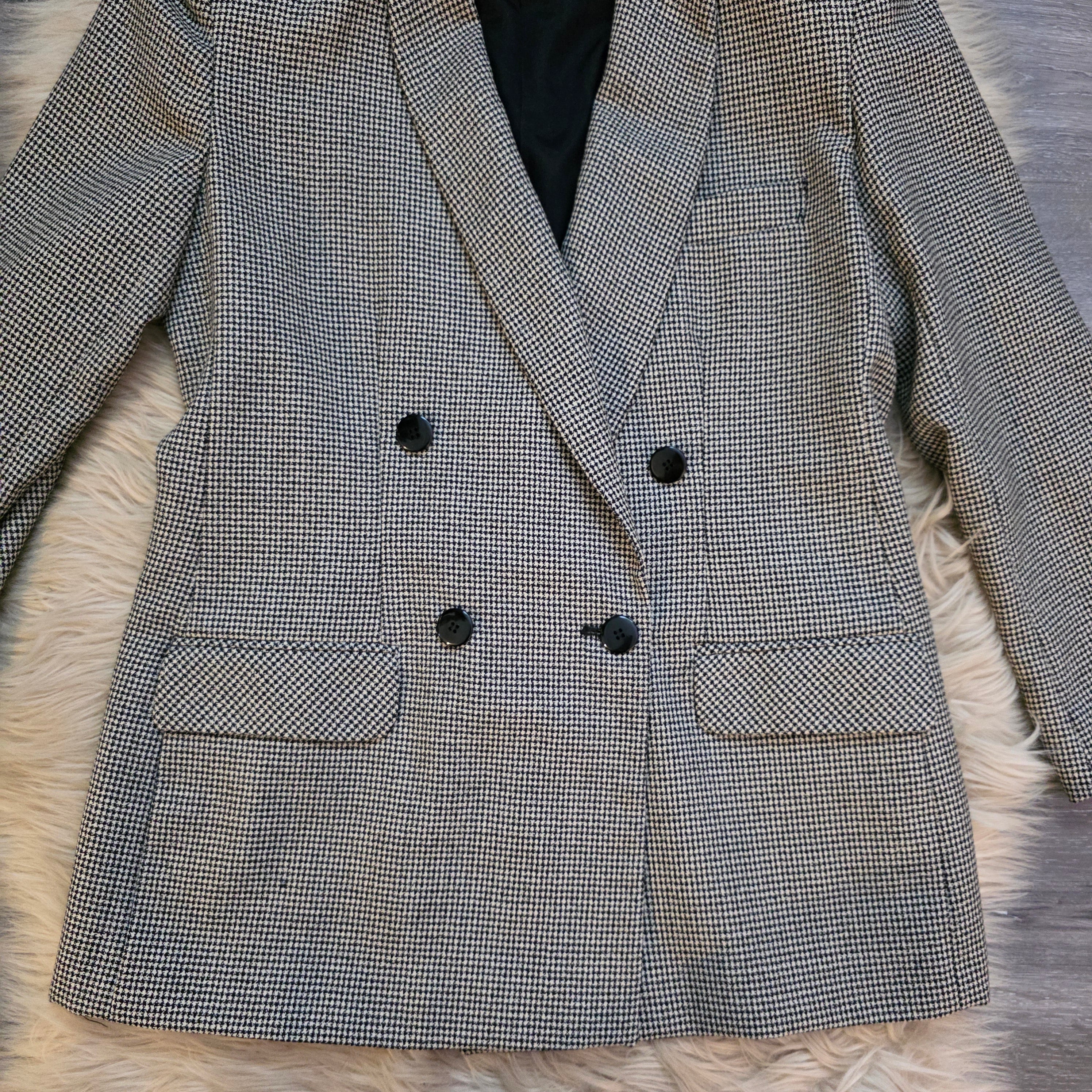Giorgio Sant Angelo Houndstooth Blazer Vintage Jacket Vintage Vibes Boutique