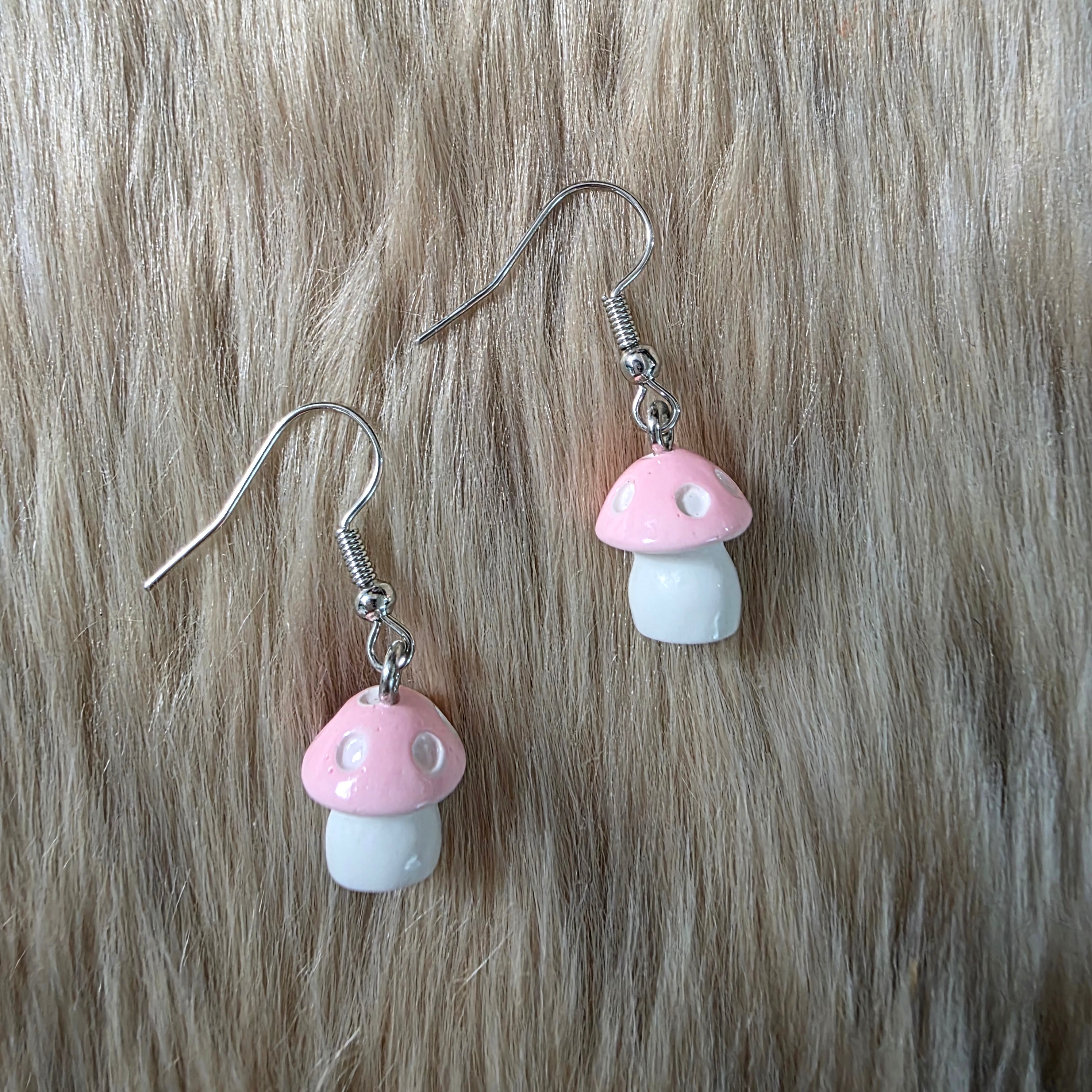 Mini Mushroom Earrings Earrings Vintage Vibes Boutique Pink