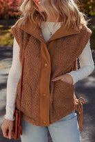 Cinnamon Sherpa Vest Vintage Vibes Boutique