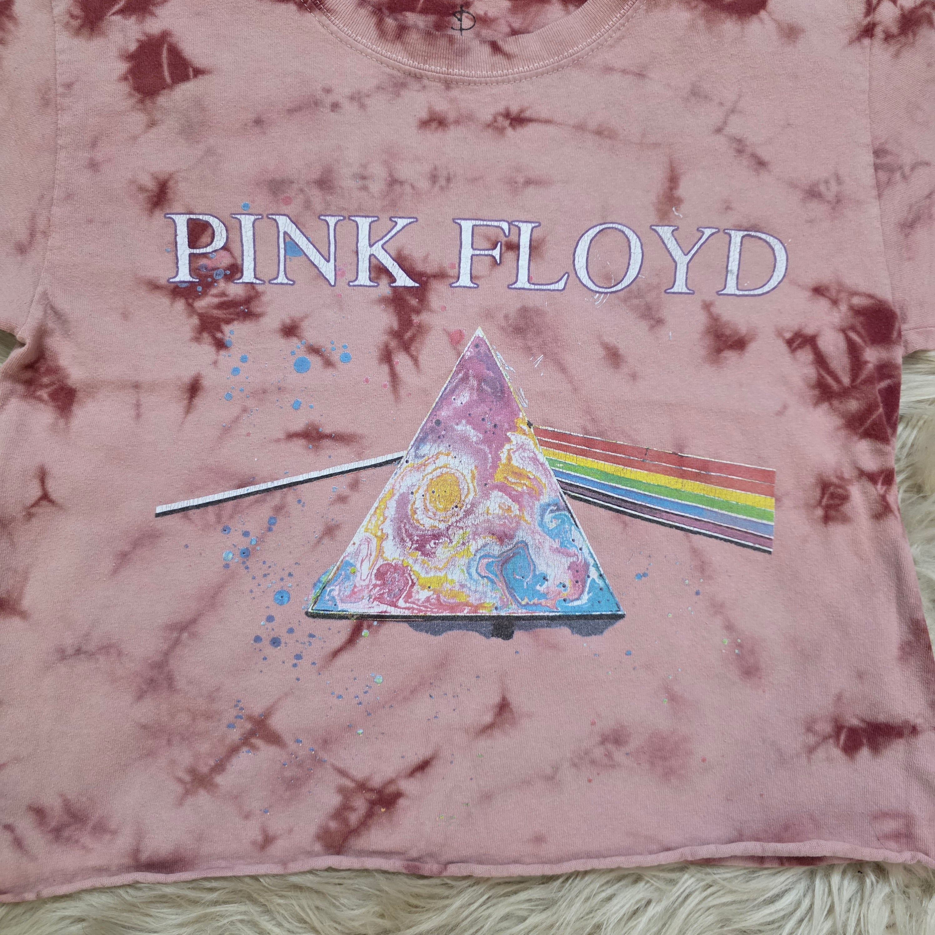 Pink Floyd Tie Dye Crop Band Tee Vintage Vibes Boutique