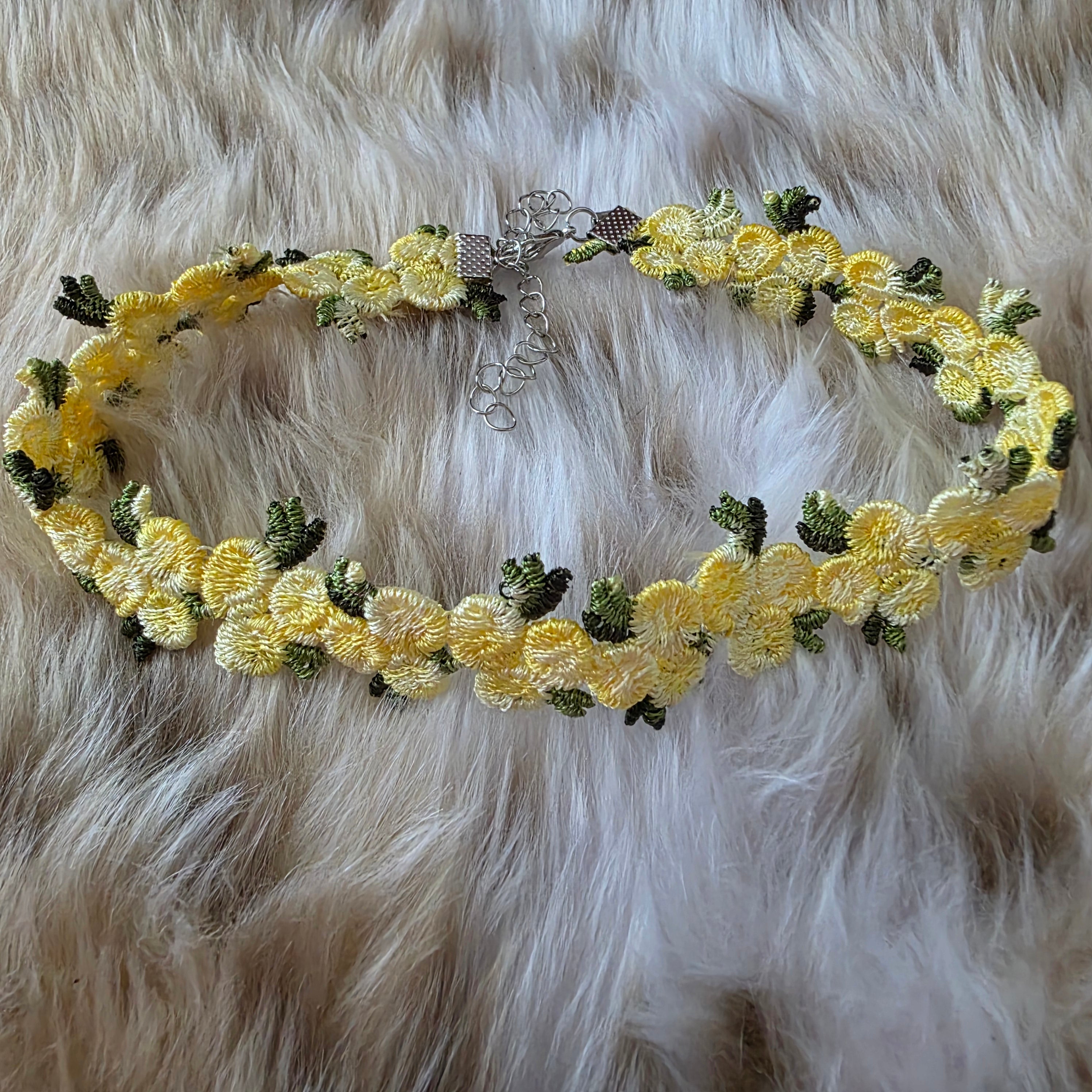Flower Choker Necklace Vintage Vibes Boutique Yellow