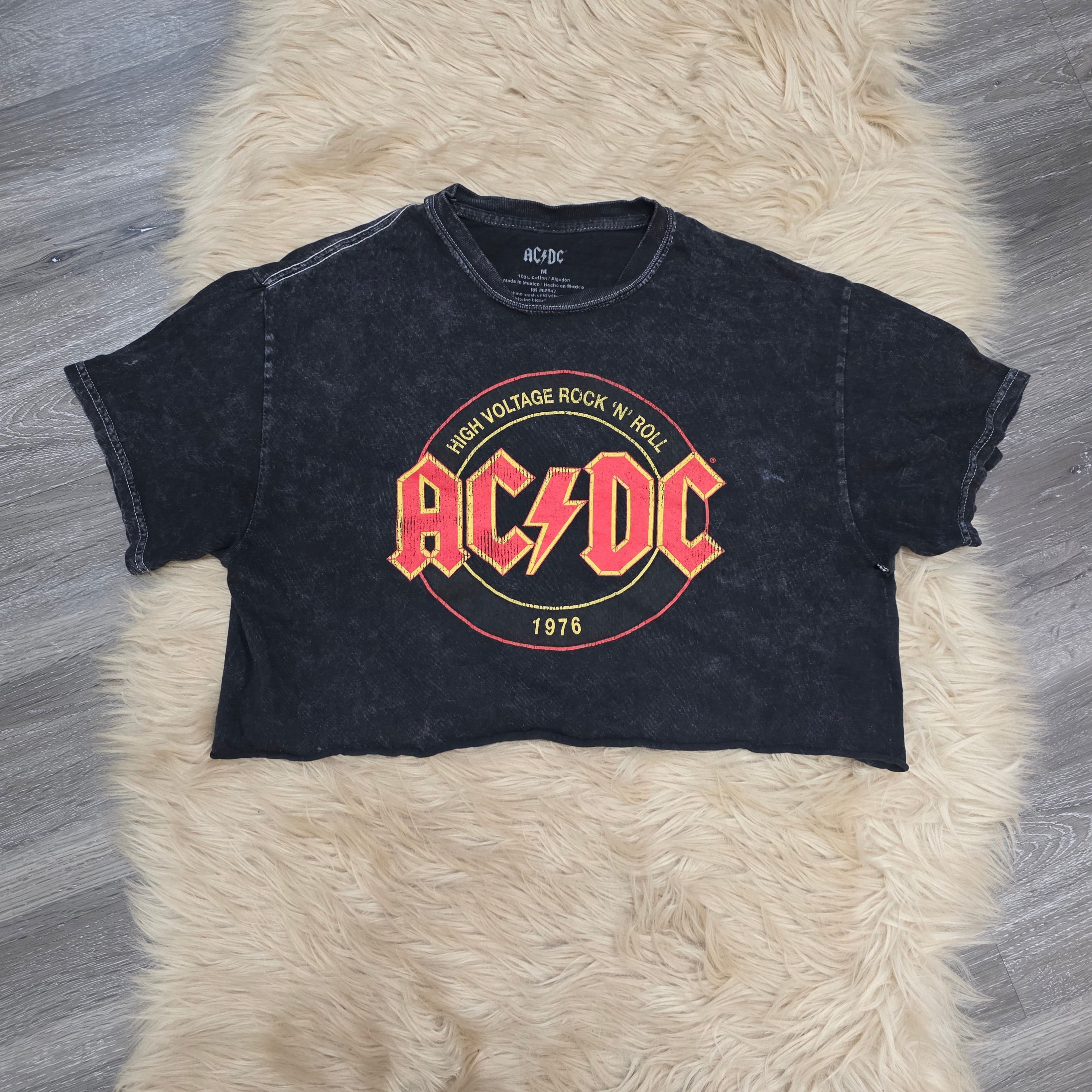 ACDC Cropped Tee Band Tee Vintage Vibes Boutique