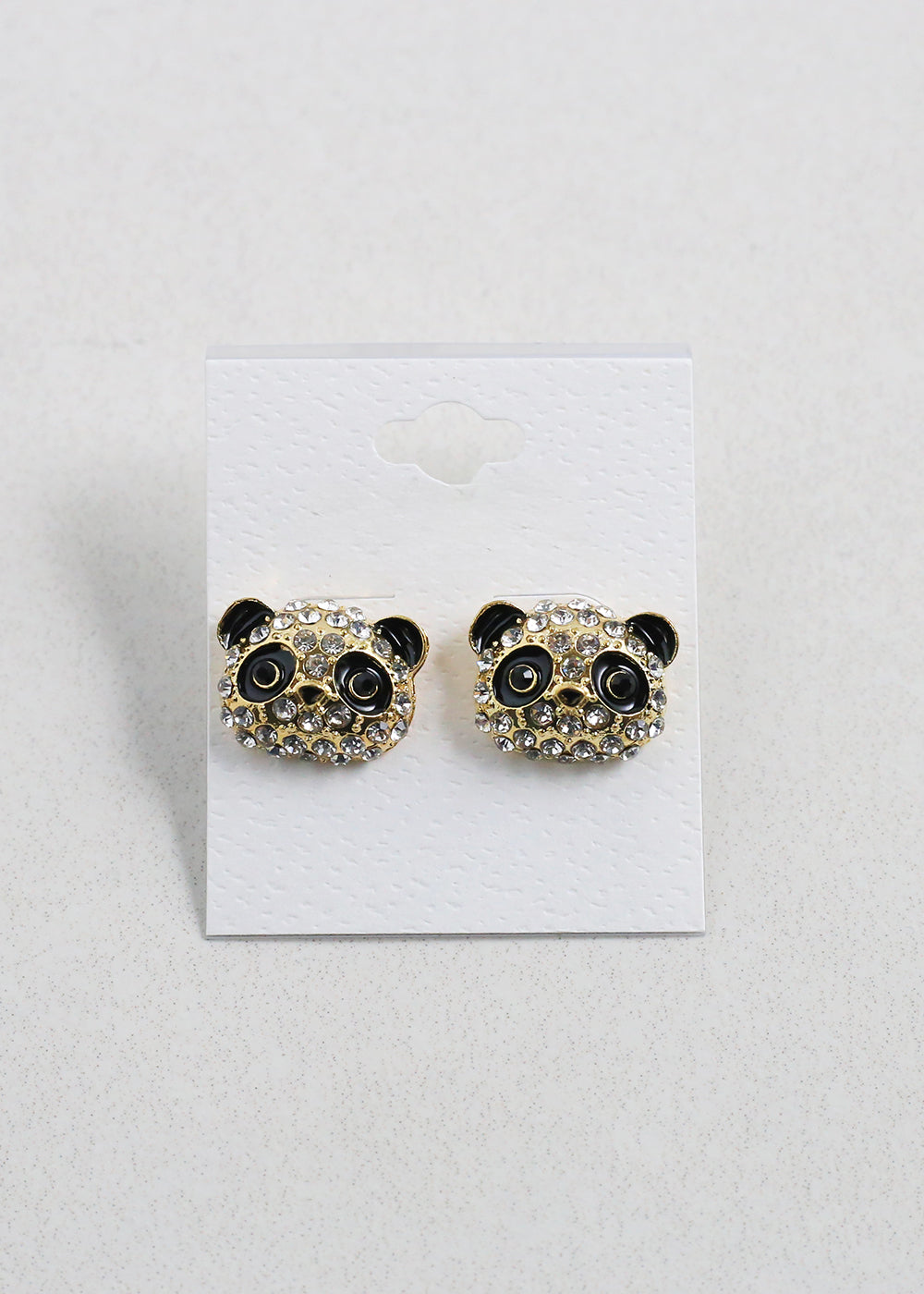 Rhinestone Panda Studs Earrings Vintage Vibes Boutique
