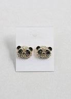 Rhinestone Panda Studs Earrings Vintage Vibes Boutique