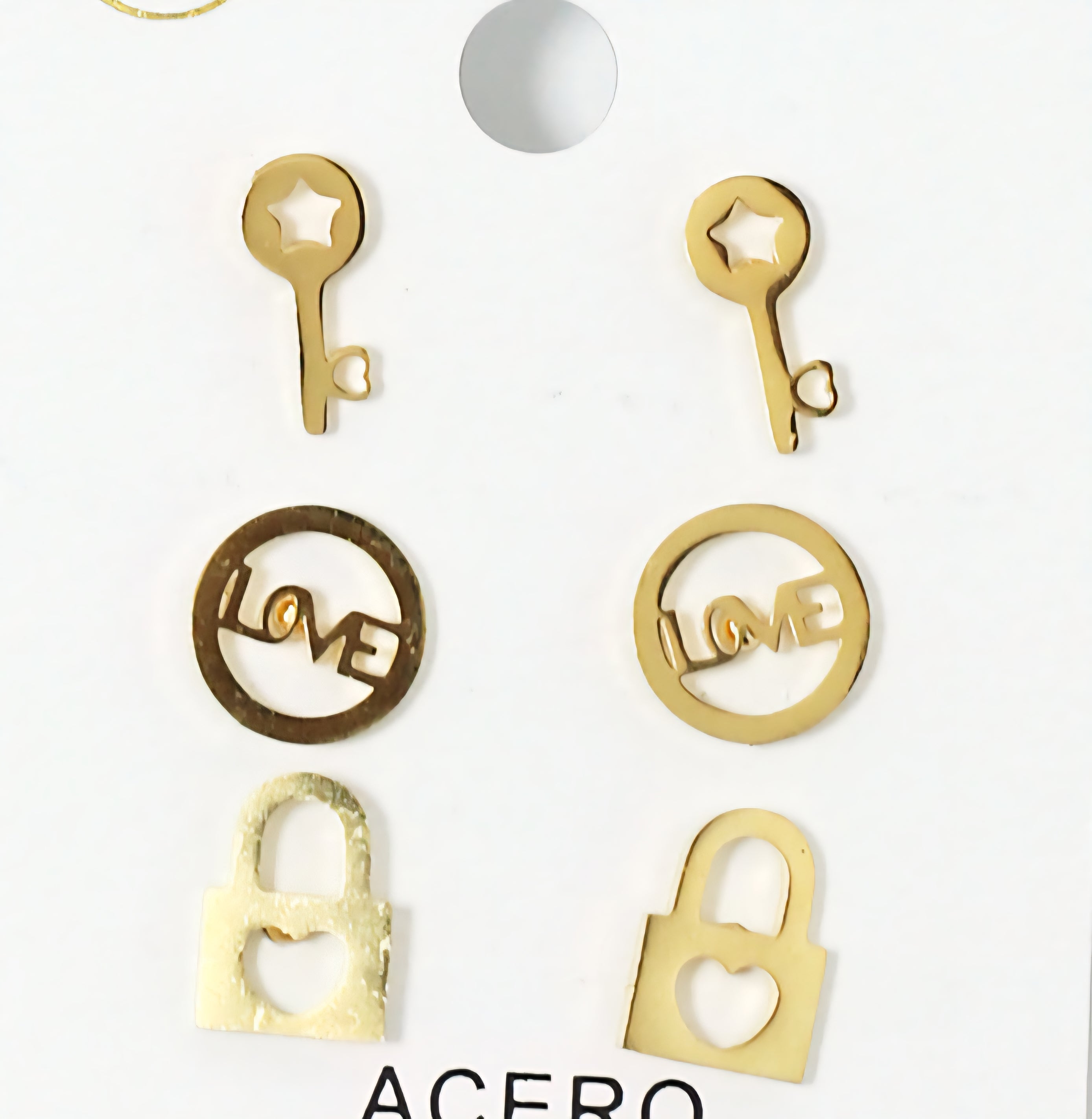 Lock & Key 3 Pack Earrings Vintage Vibes Boutique