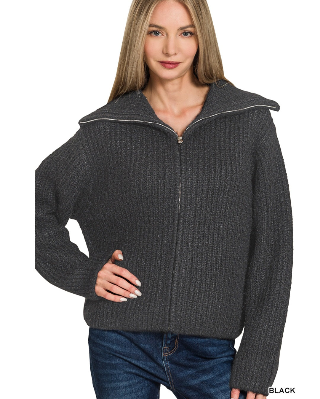 Off Duty Sweater Cardigan Zenana