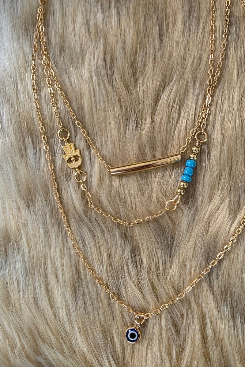 Lucky Eye Layered Necklace Necklace Vintage Vibes Boutique