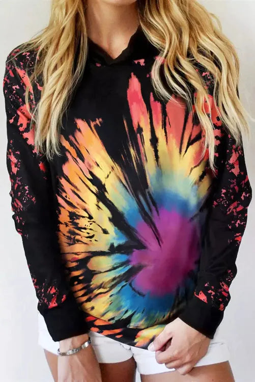 Reverse Tie Dye Hoodie Vintage Vibes Boutique