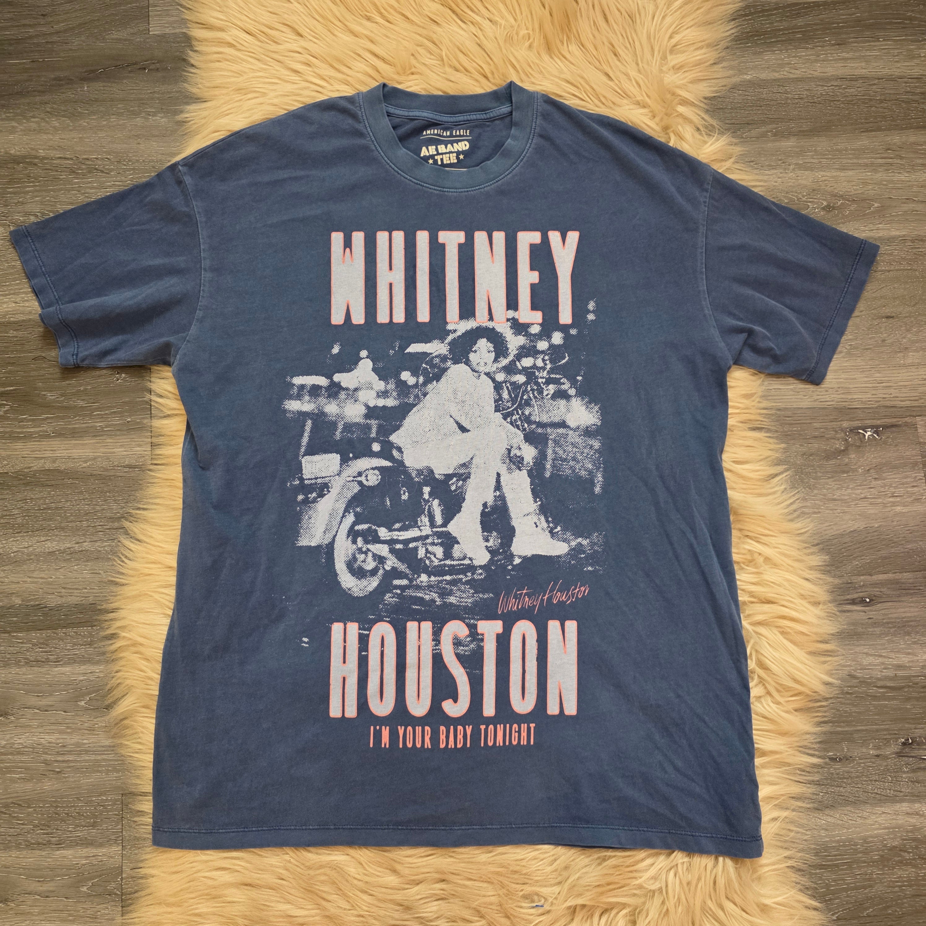 Blue Whitney Houston Tee Band Tee Vintage Vibes Boutique