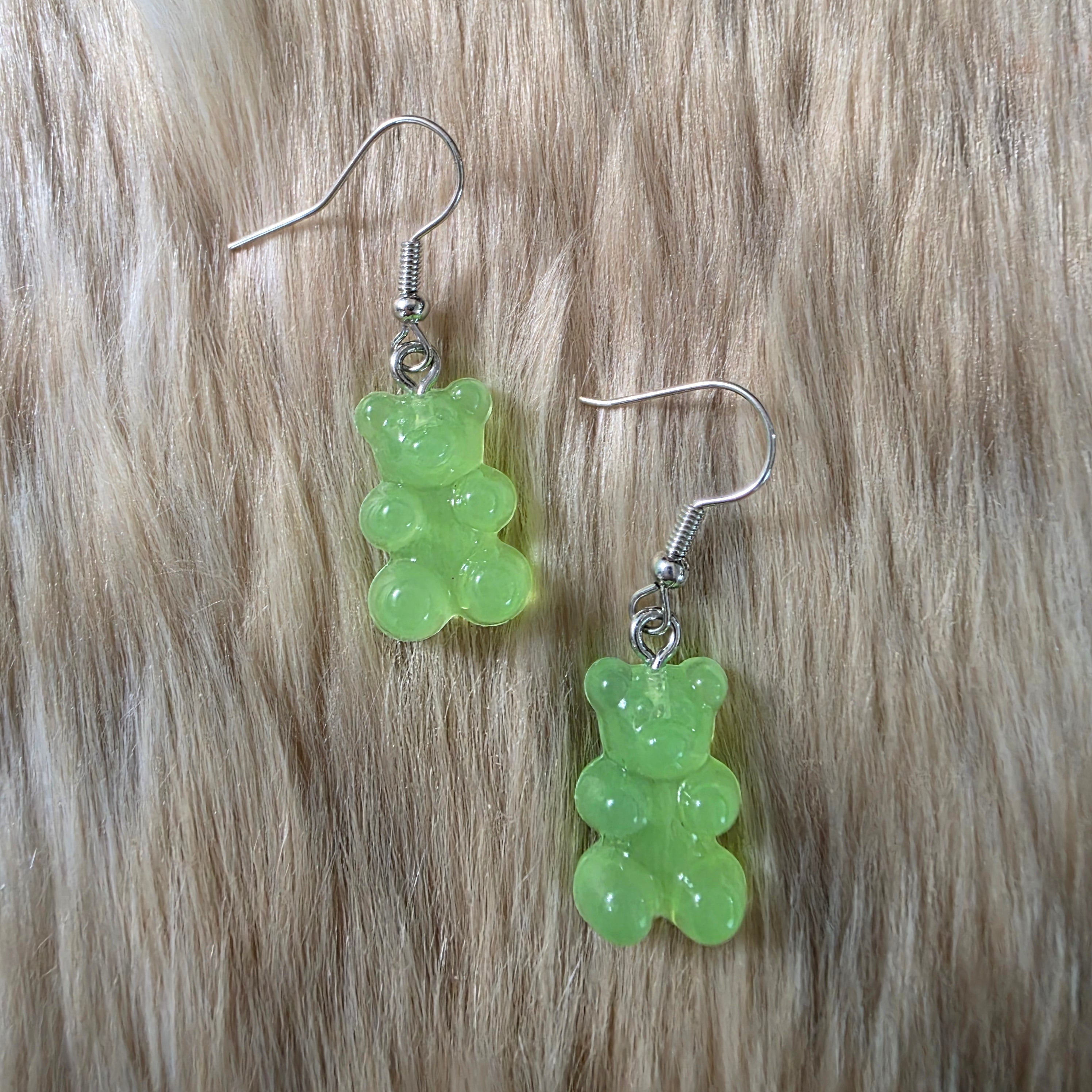 Gummy Bear Earrings Novelty Earrings Vintage Vibes Boutique Green