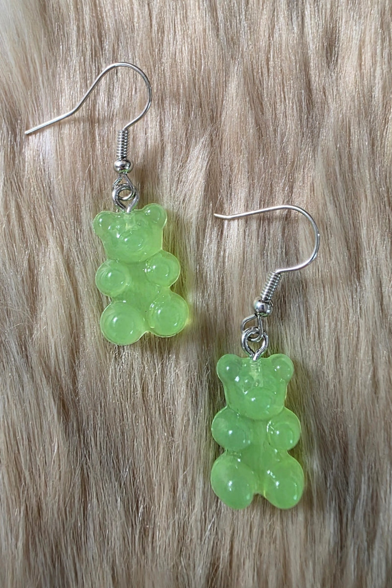 Gummy Bear Earrings Novelty Earrings Vintage Vibes Boutique Green