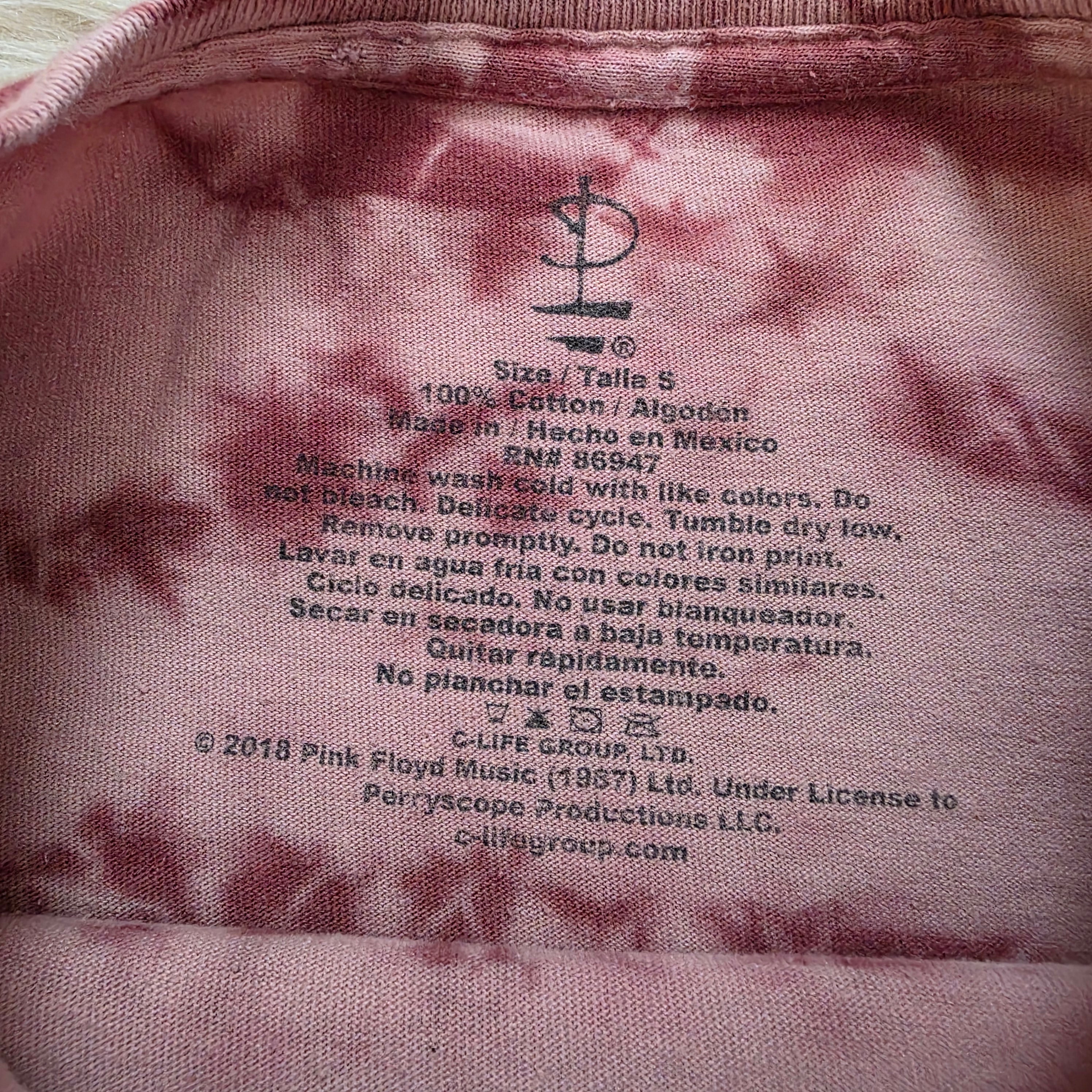 Pink Floyd Tie Dye Crop Band Tee Vintage Vibes Boutique