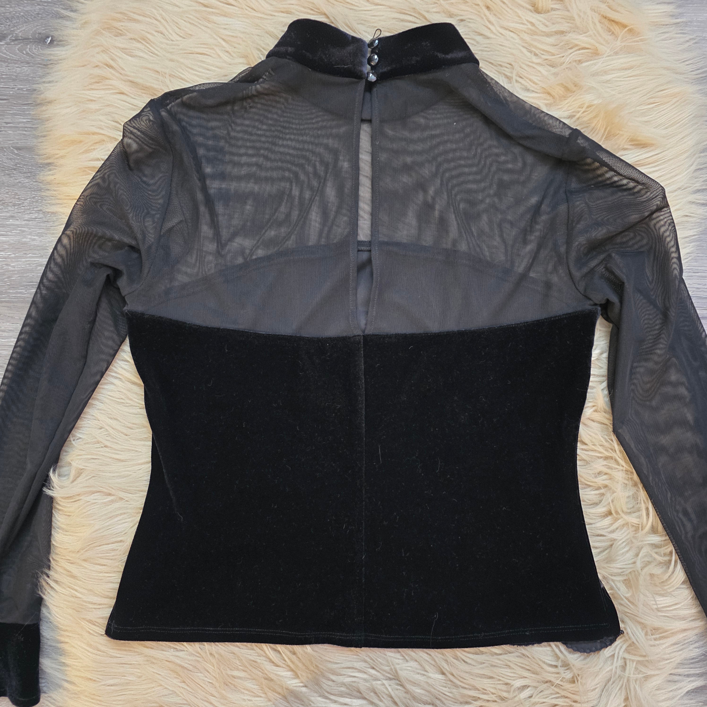 J.R. Nites Velvet & Mesh Top Vintage Top Vintage Vibes Boutique