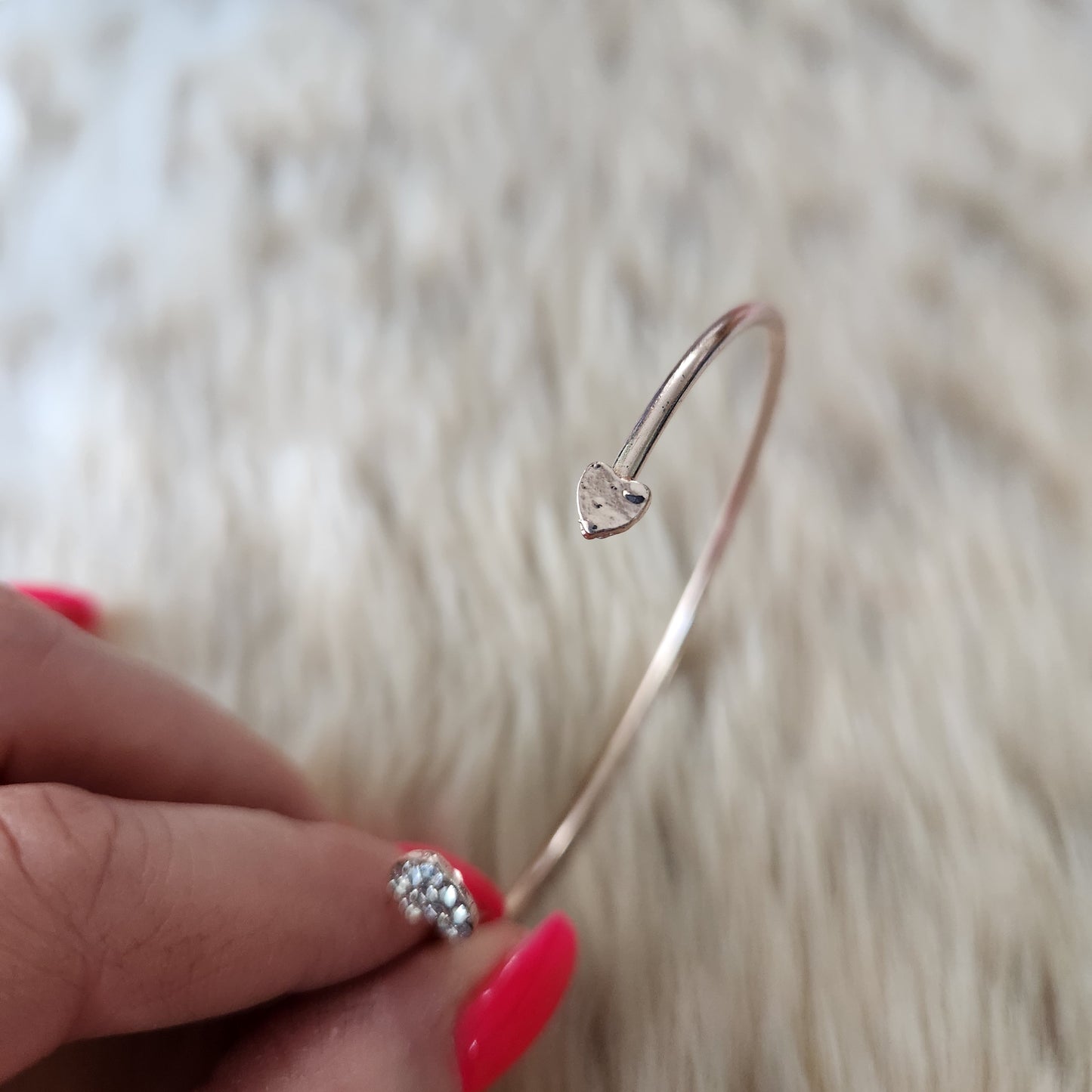 Rhinestone Heart Bangle Vintage Vibes Boutique