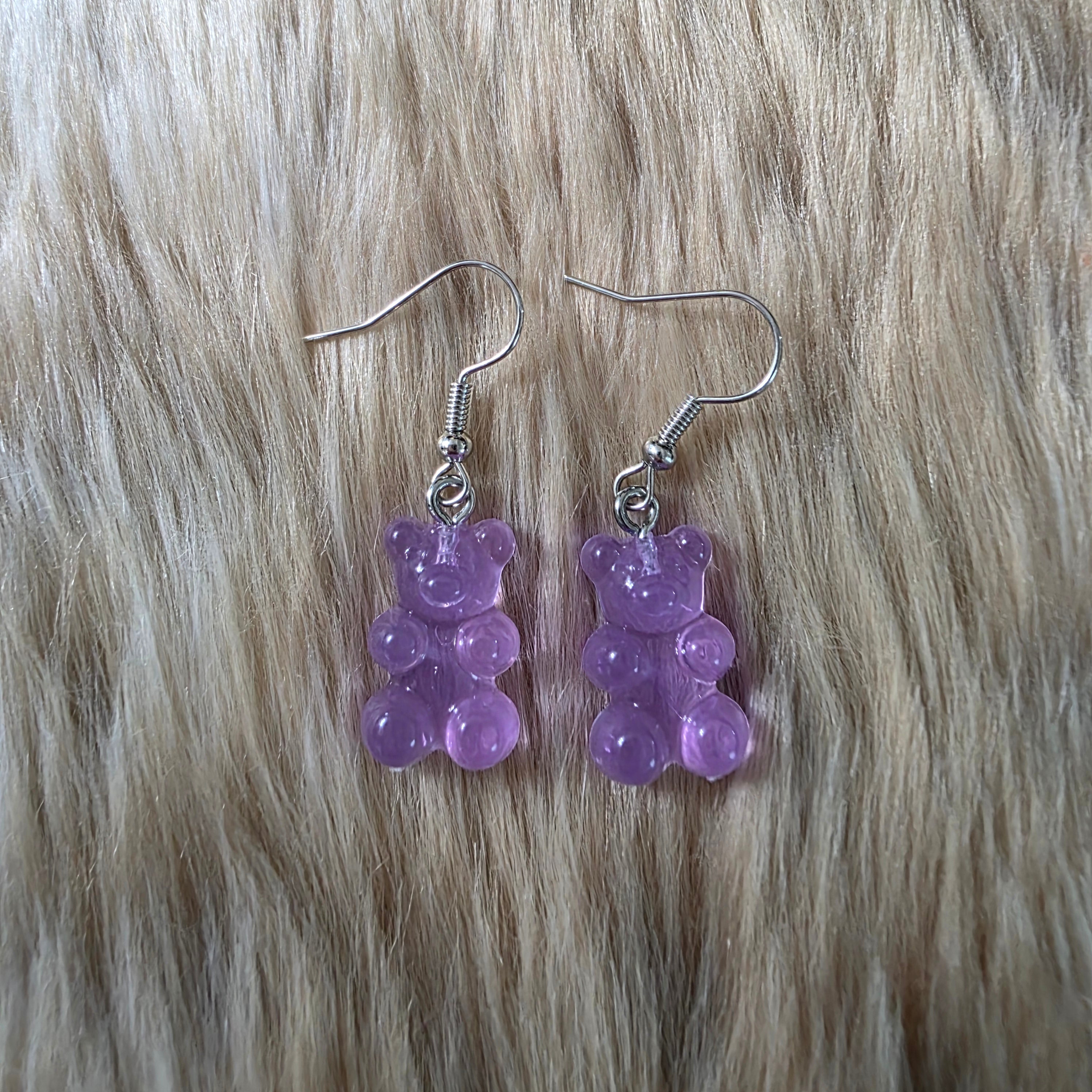 Gummy Bear Earrings Novelty Earrings Vintage Vibes Boutique Purple