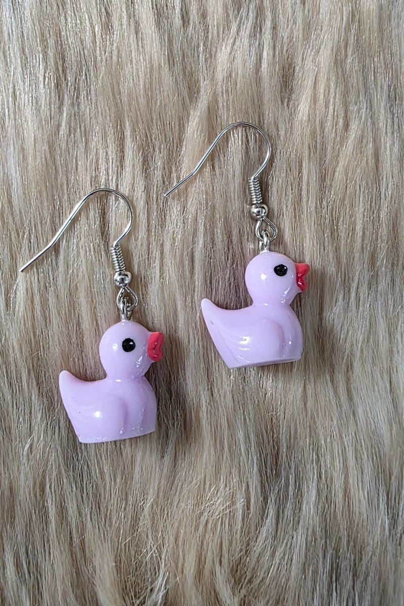 Rubber Ducky Earrings Novelty Earrings Vintage Vibes Boutique Lavender