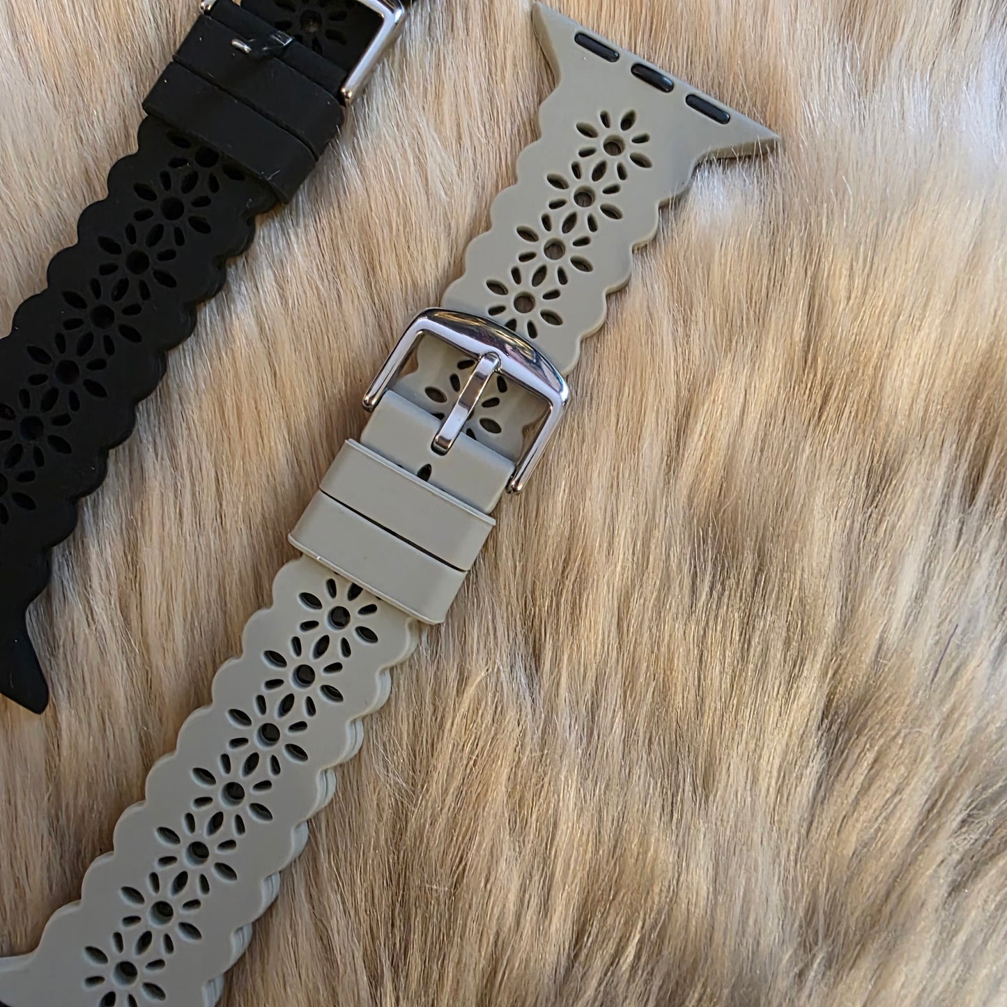 Scalloped Apple Watchband Watchband Vintage Vibes Boutique Gray