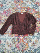 Visage Leopard Print Wrap Top  Vintage Vibes 607   