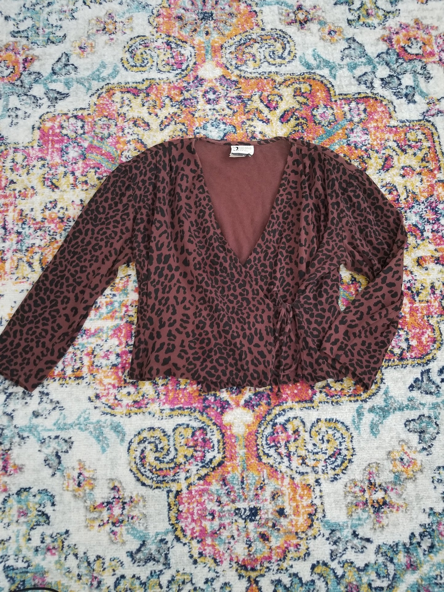 Visage Leopard Print Wrap Top  Vintage Vibes 607   