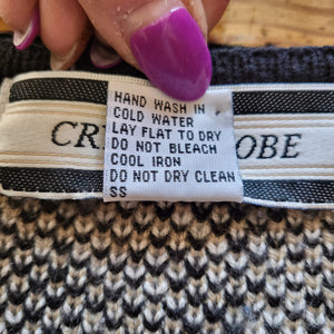 Crystal-Kobe Vintage Houndstooth Knit Cardigan Sweater Size Medium