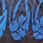 Jonathan Cass Vintage Blue Metallic Leaf Crewneck Sweater  Vintage Vibes Boutique   