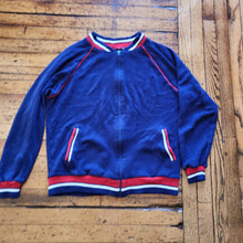  Herman's World of Sporting Goods Vintage Bomber Style Zipper Sweatshirt Large