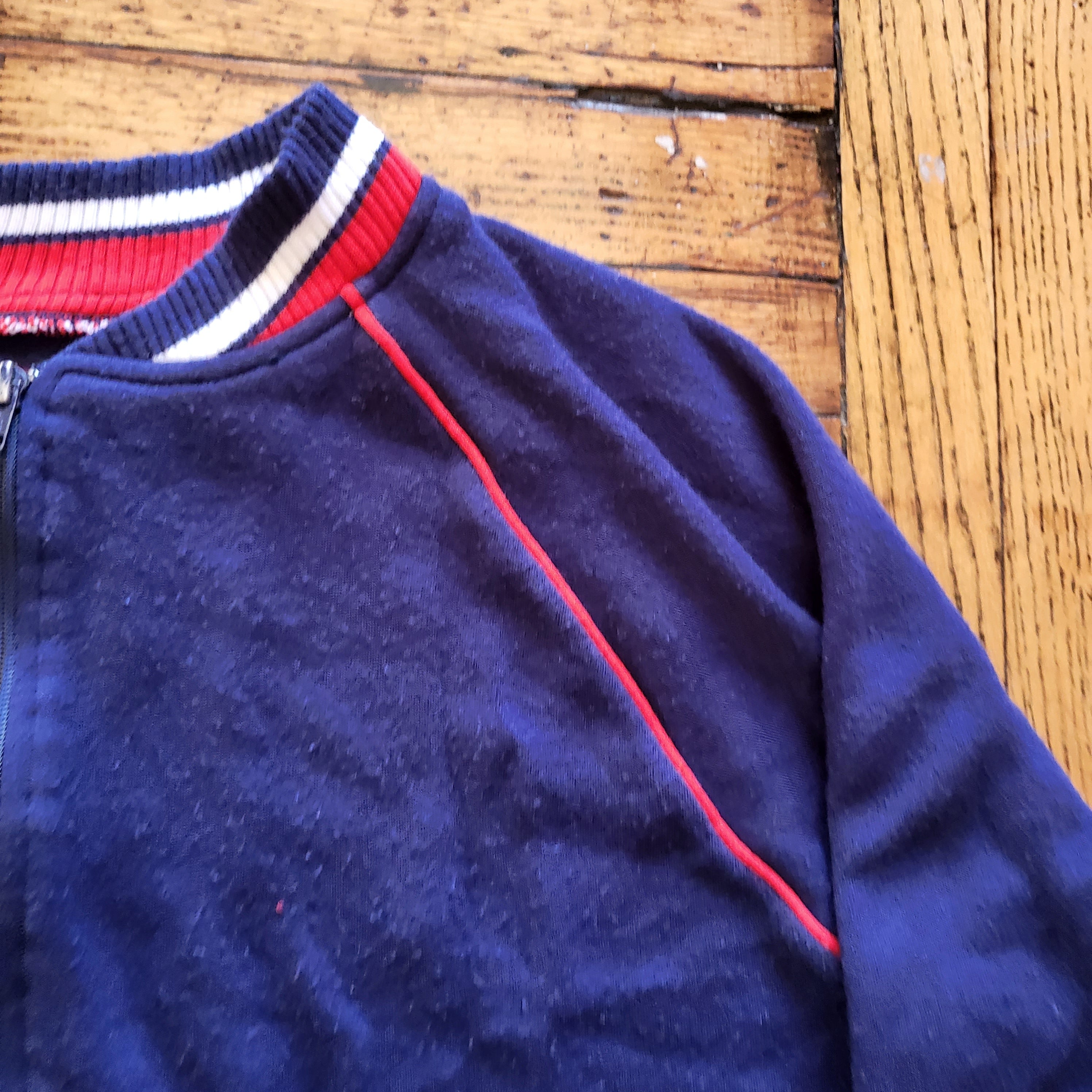 Herman's World of Sporting Goods Vintage Bomber Style Zipper Sweatshirt Large