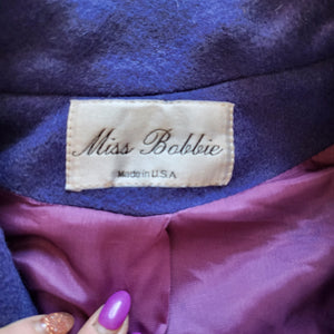 Miss Bobbie Vintage 1960s Wool Coat Blue