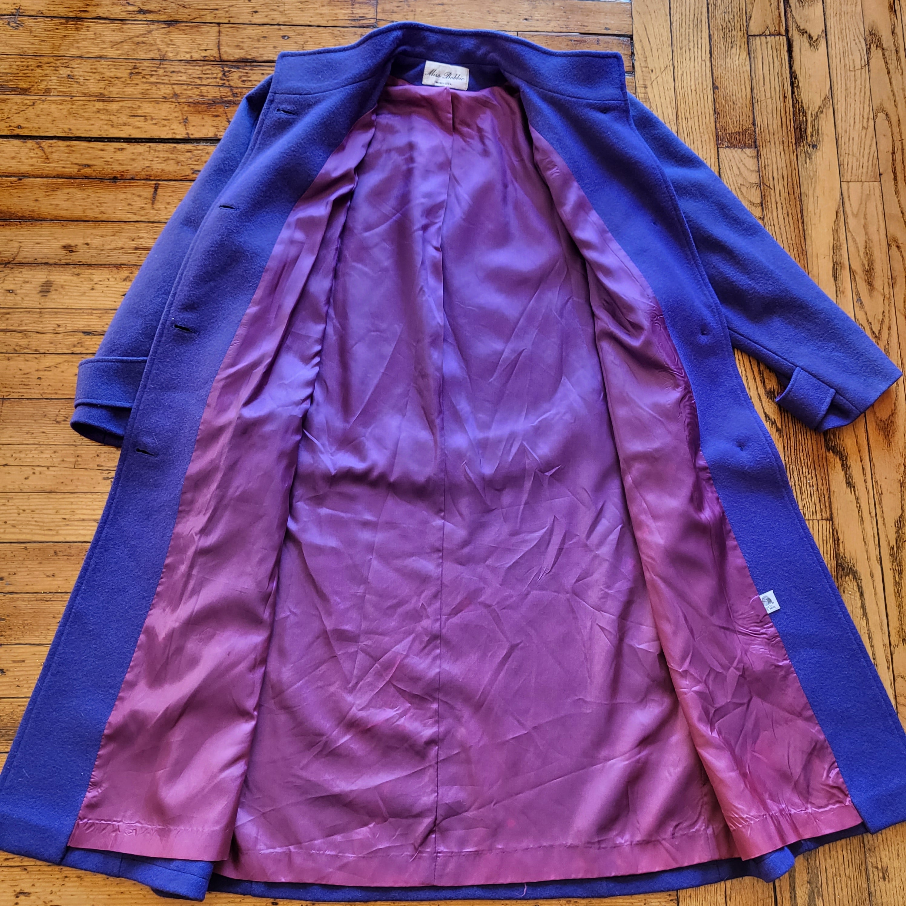 Miss Bobbie Vintage 1960s Wool Coat Blue  Vintage Vibes Boutique   