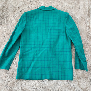 Miss Pendleton Vintage Green Plaid Blazer Jacket Size 8