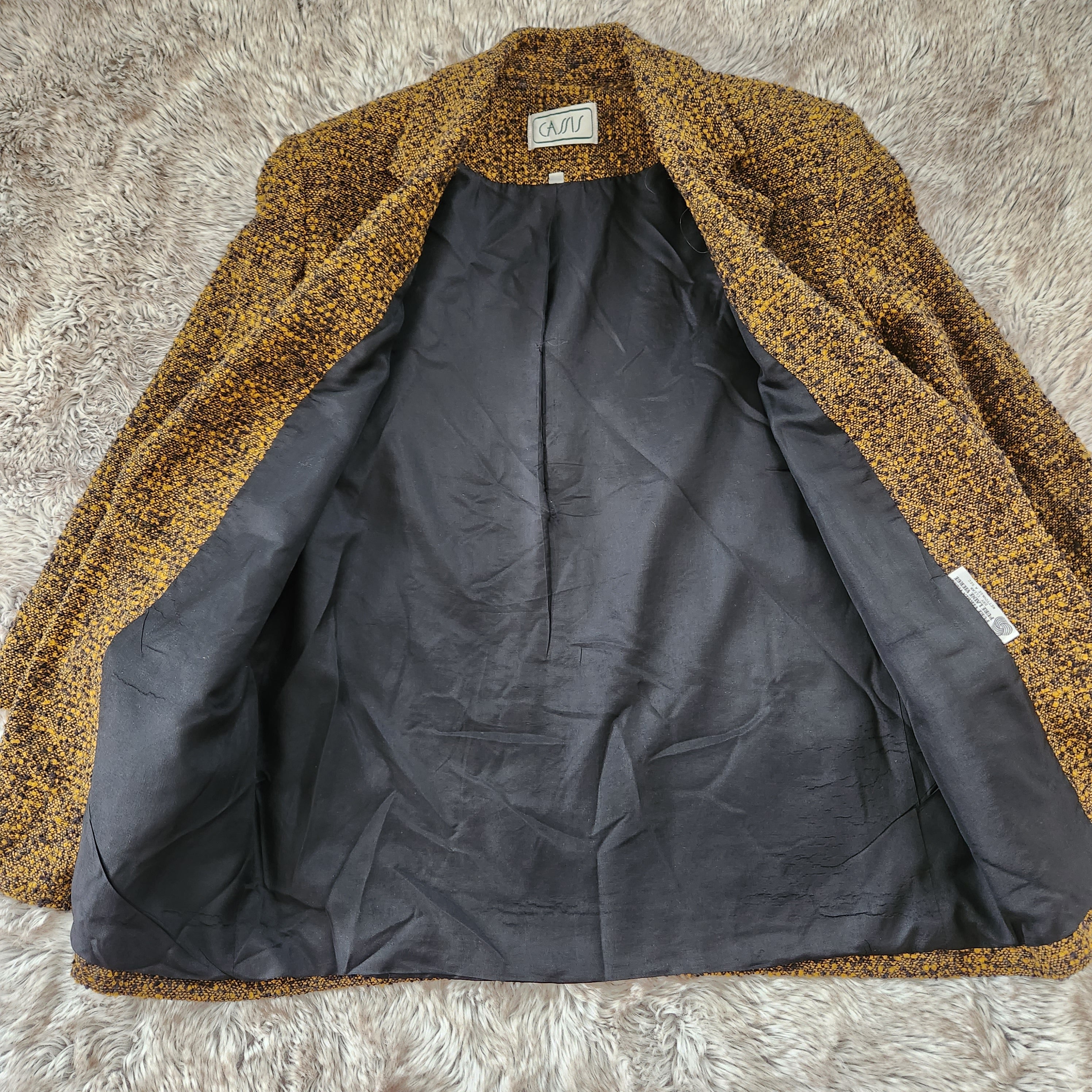 Cassis Vintage Pure Virgin Wool Blazer Jacket Mustard Yellow Size 8  Vintage Vibes Boutique   