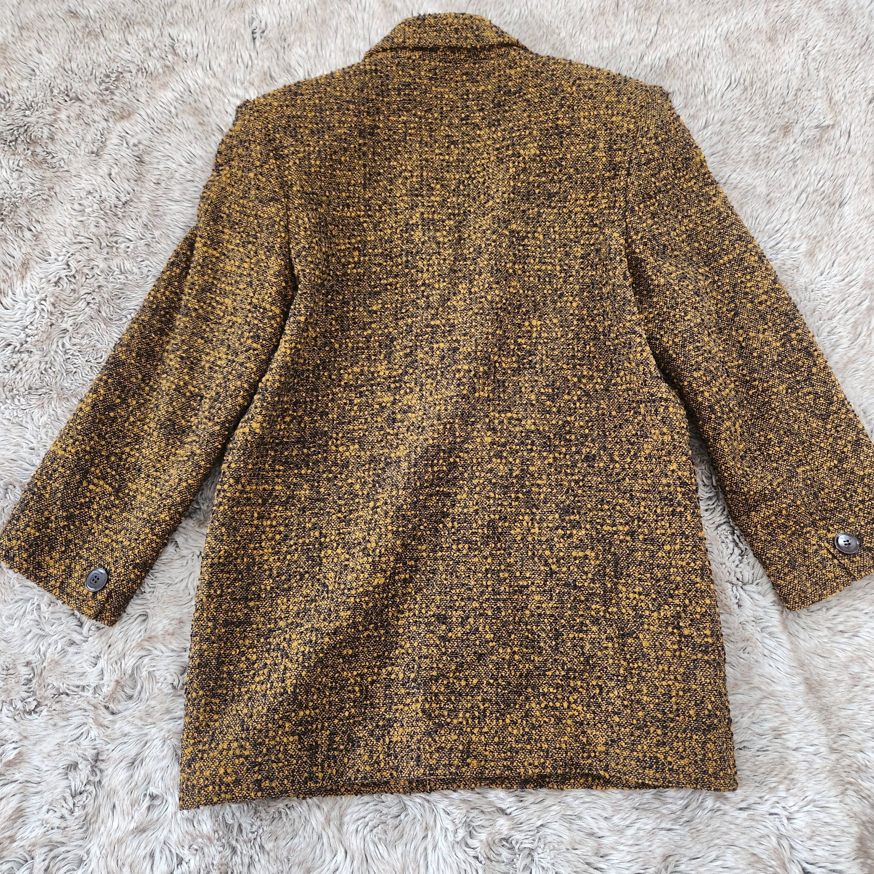 Cassis Vintage Pure Virgin Wool Blazer Jacket Mustard Yellow Size 8