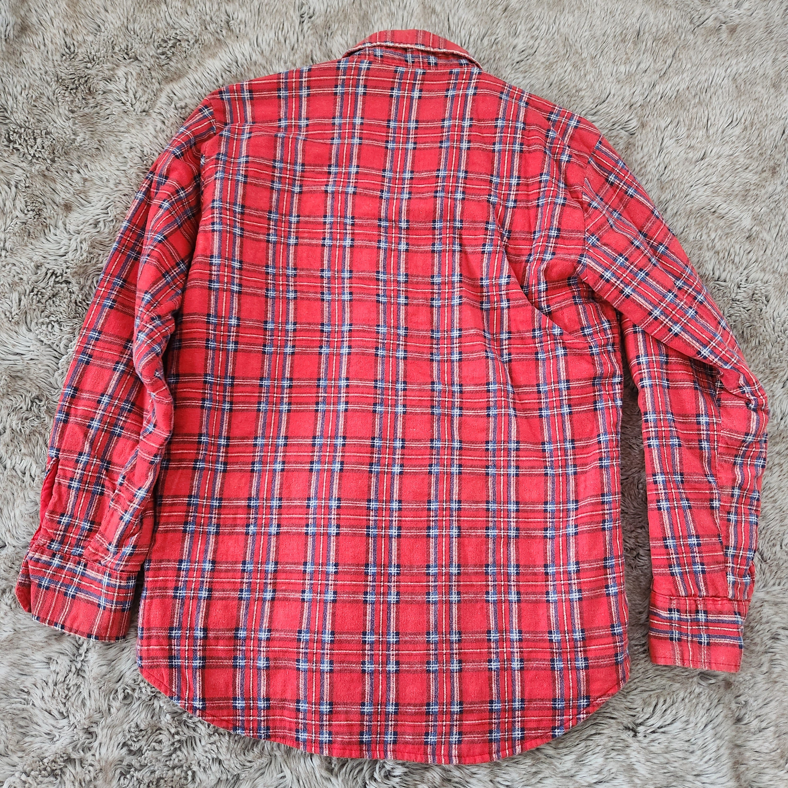 Timber Run Vintage 1980s Men's Flannel Shacket Red Plaid Size Medium