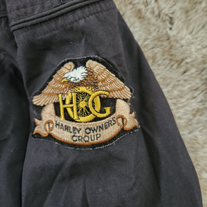 Vintage Windbreaker Brand Harley Owners Group Bomber Jacket Black Size Large